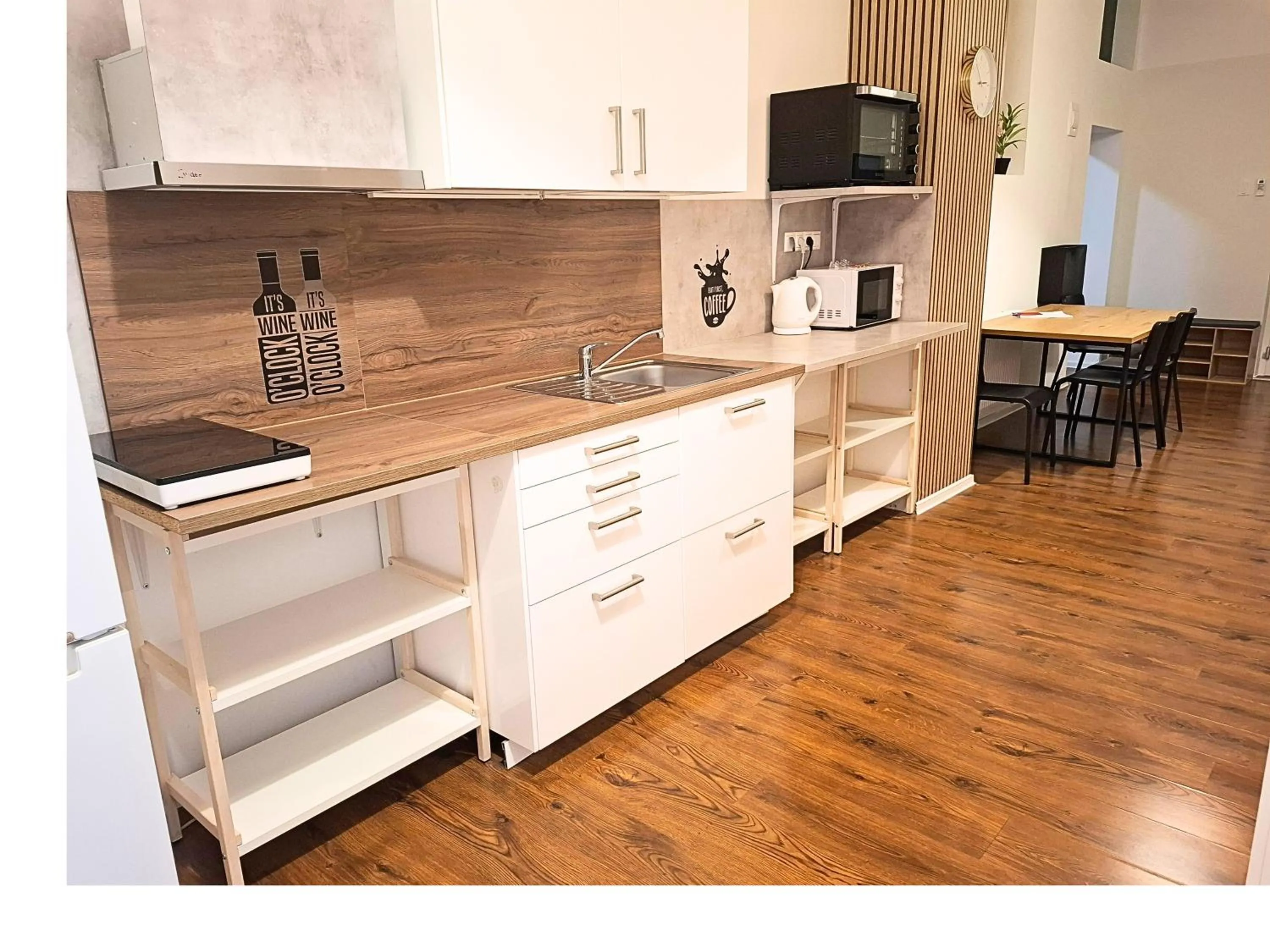 Kitchen or kitchenette in Dimael Hostel & Apartments