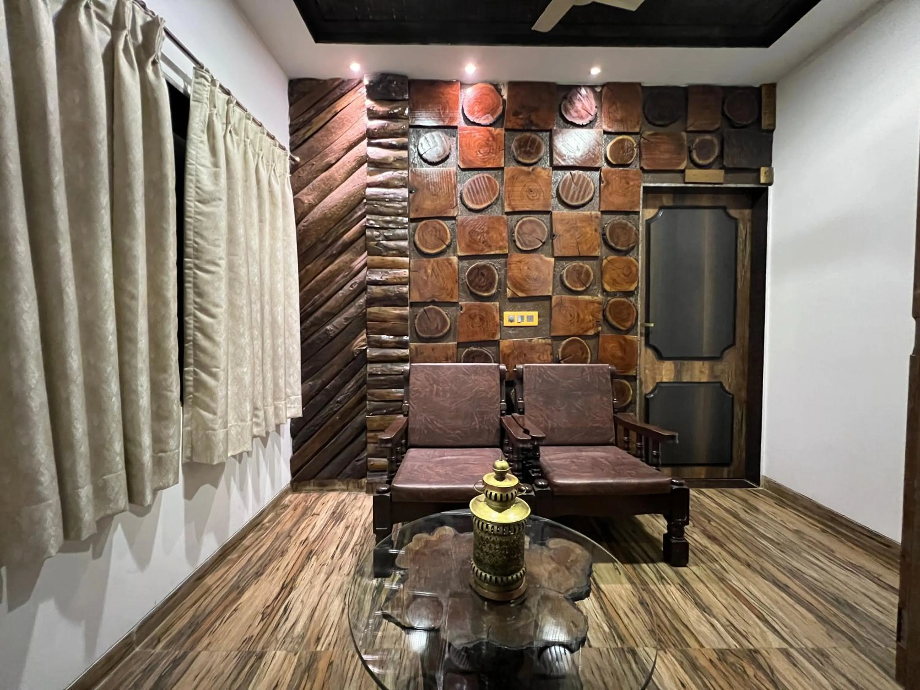 Seating area in Aayush Resort Karjat