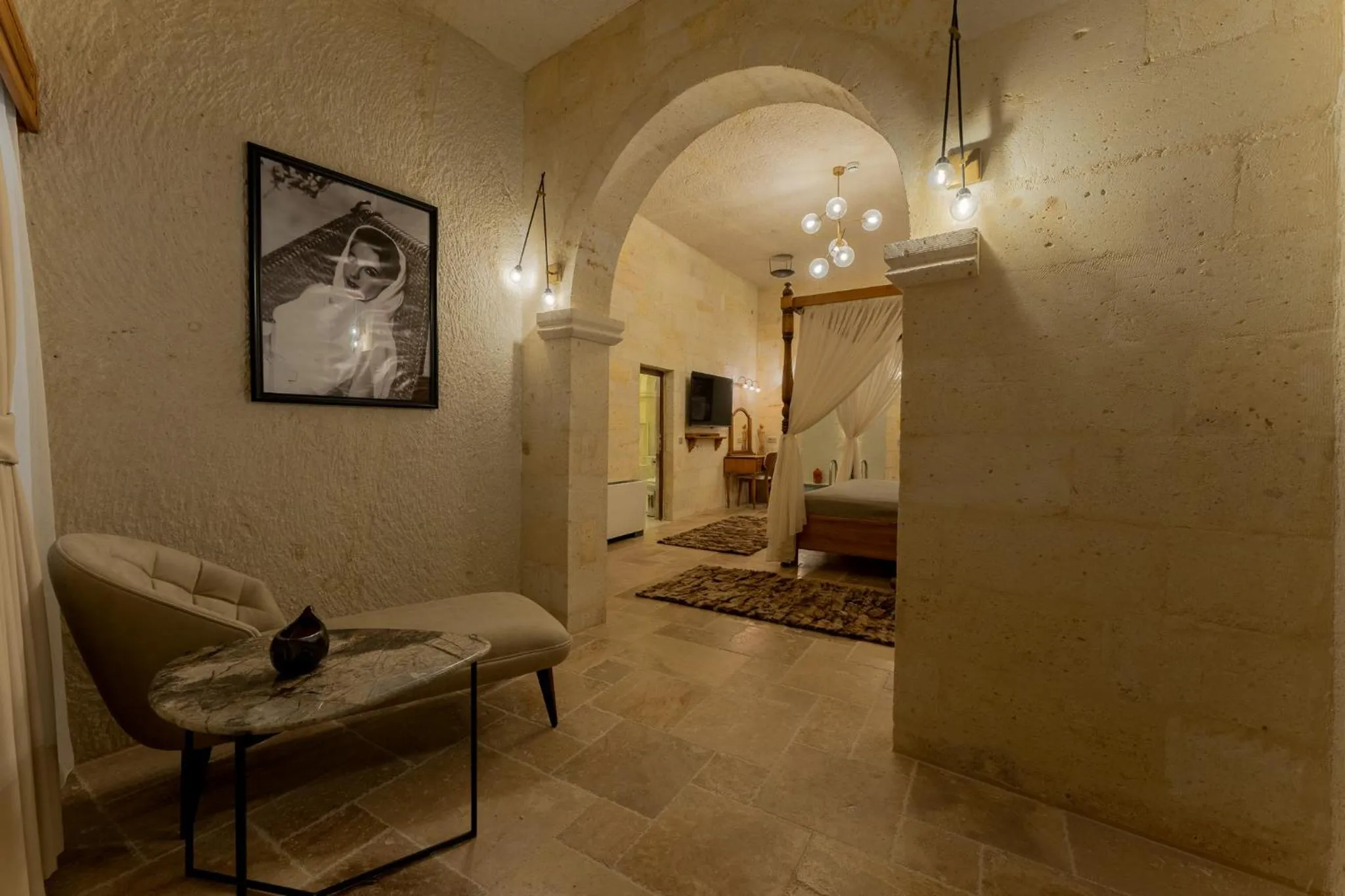 Seating area in Asmalı Konak Cave Suites