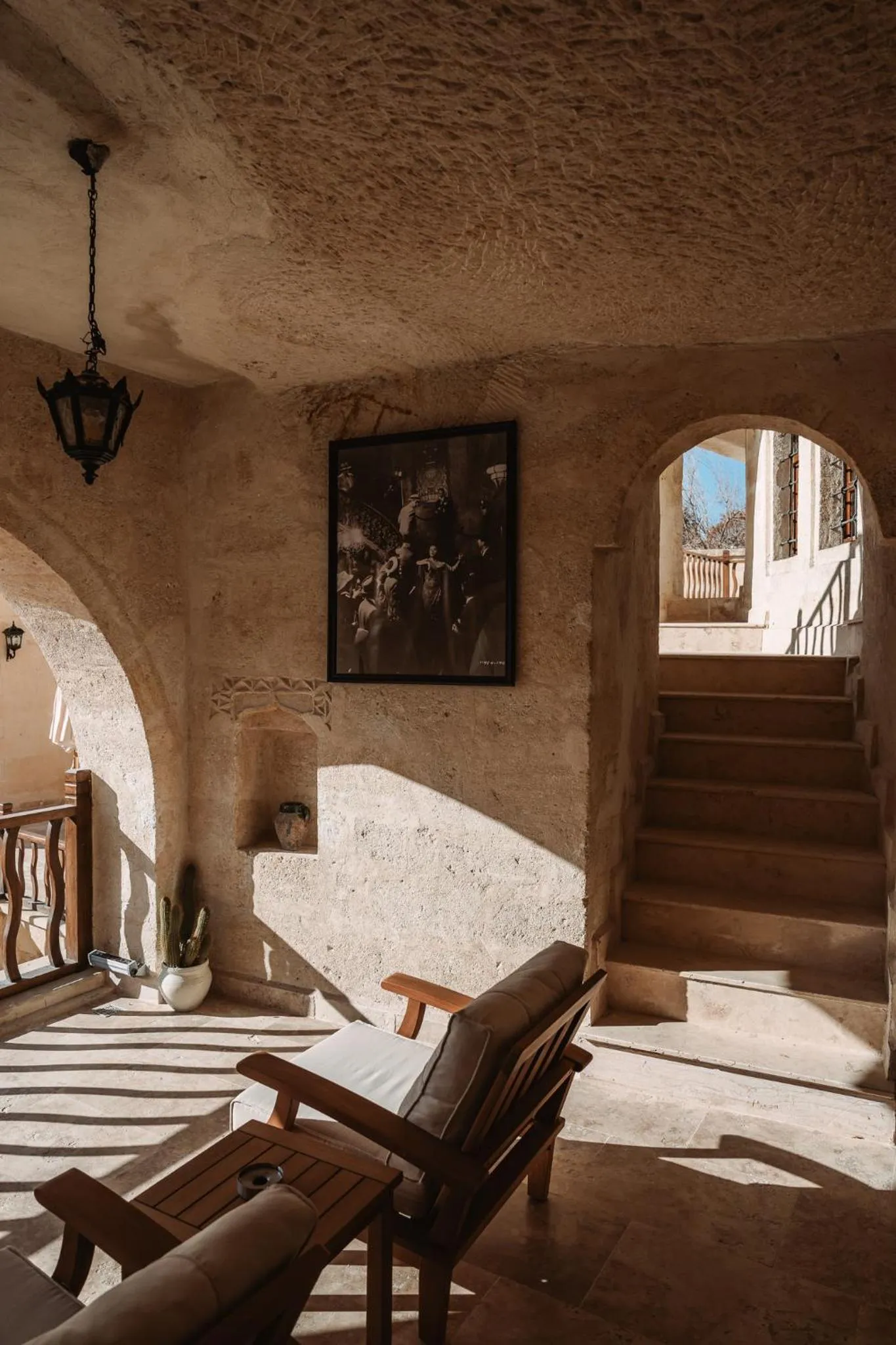 Seating area in Asmalı Konak Cave Suites