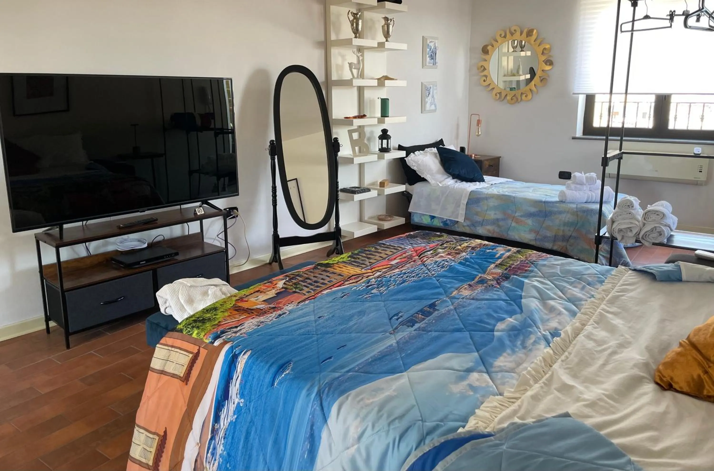 Bed in Pompei Duplex Apartment Deluxe