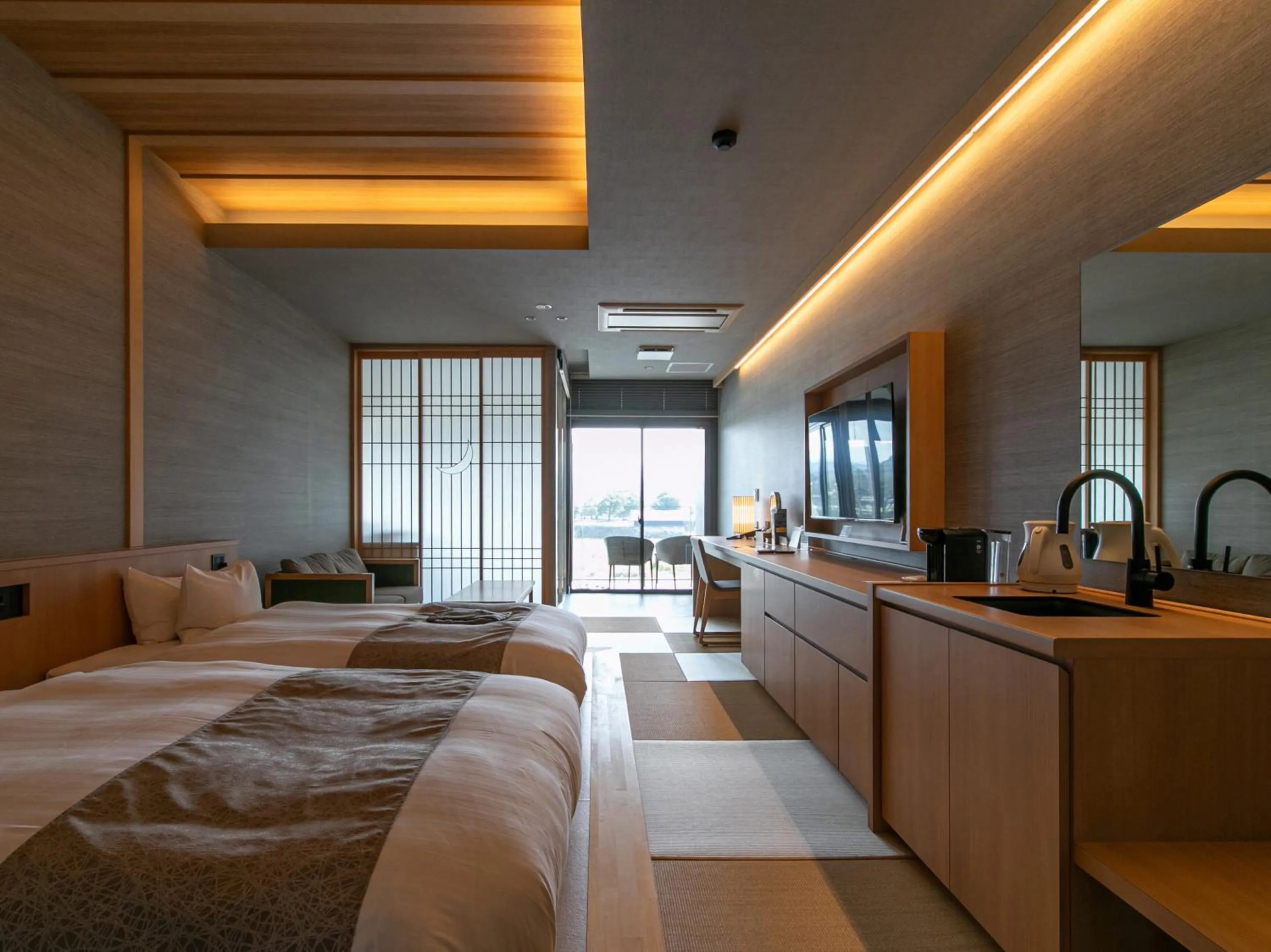 Bed in Hitoyoshi Onsen Nabeya