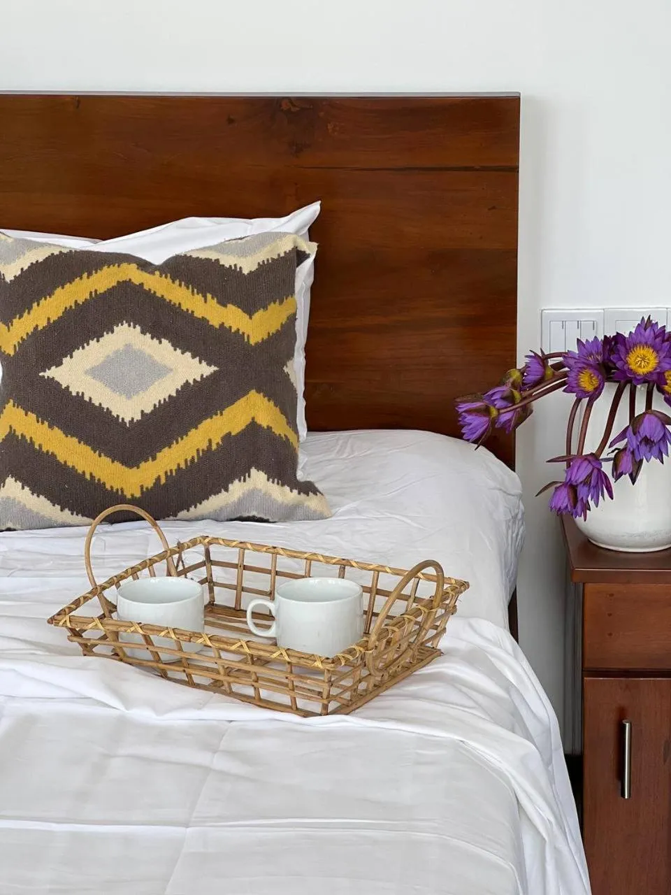 Bed in Coconut Palm beach restaurant and rooms