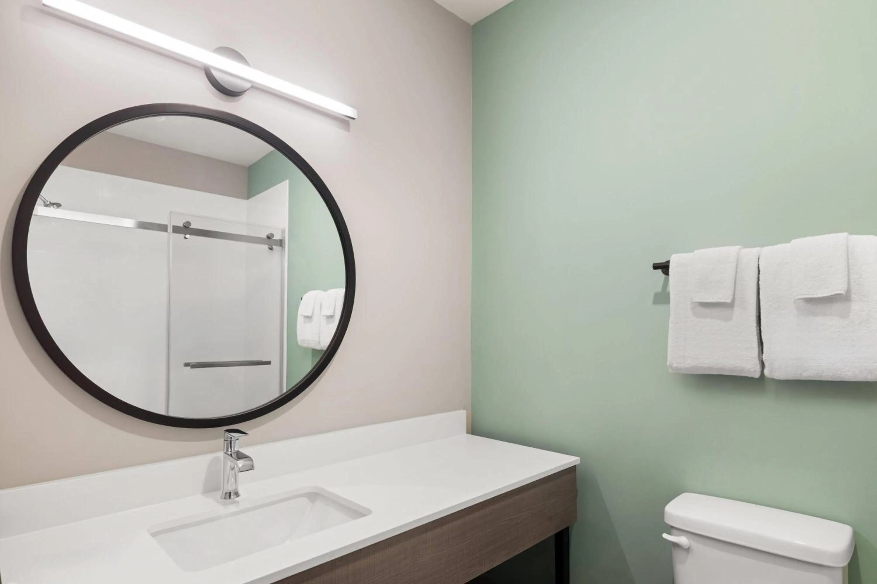 Bathroom in ECHO Suites Extended Stay by Wyndham Indianapolis AmeriPlex