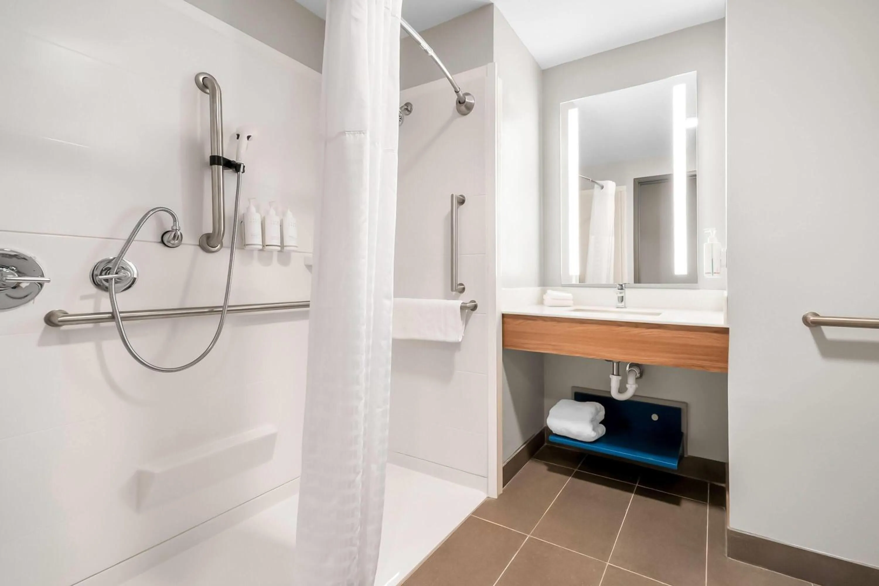 Shower in Microtel Inn & Suites by Wyndham Prattville Montgomery