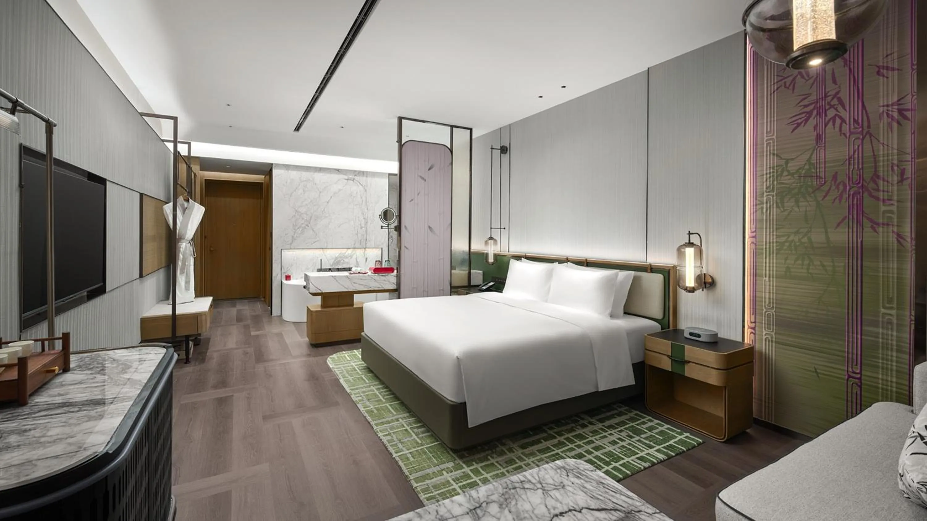 Photo of the whole room, Bed in HUALUXE Chongqing Science Hall