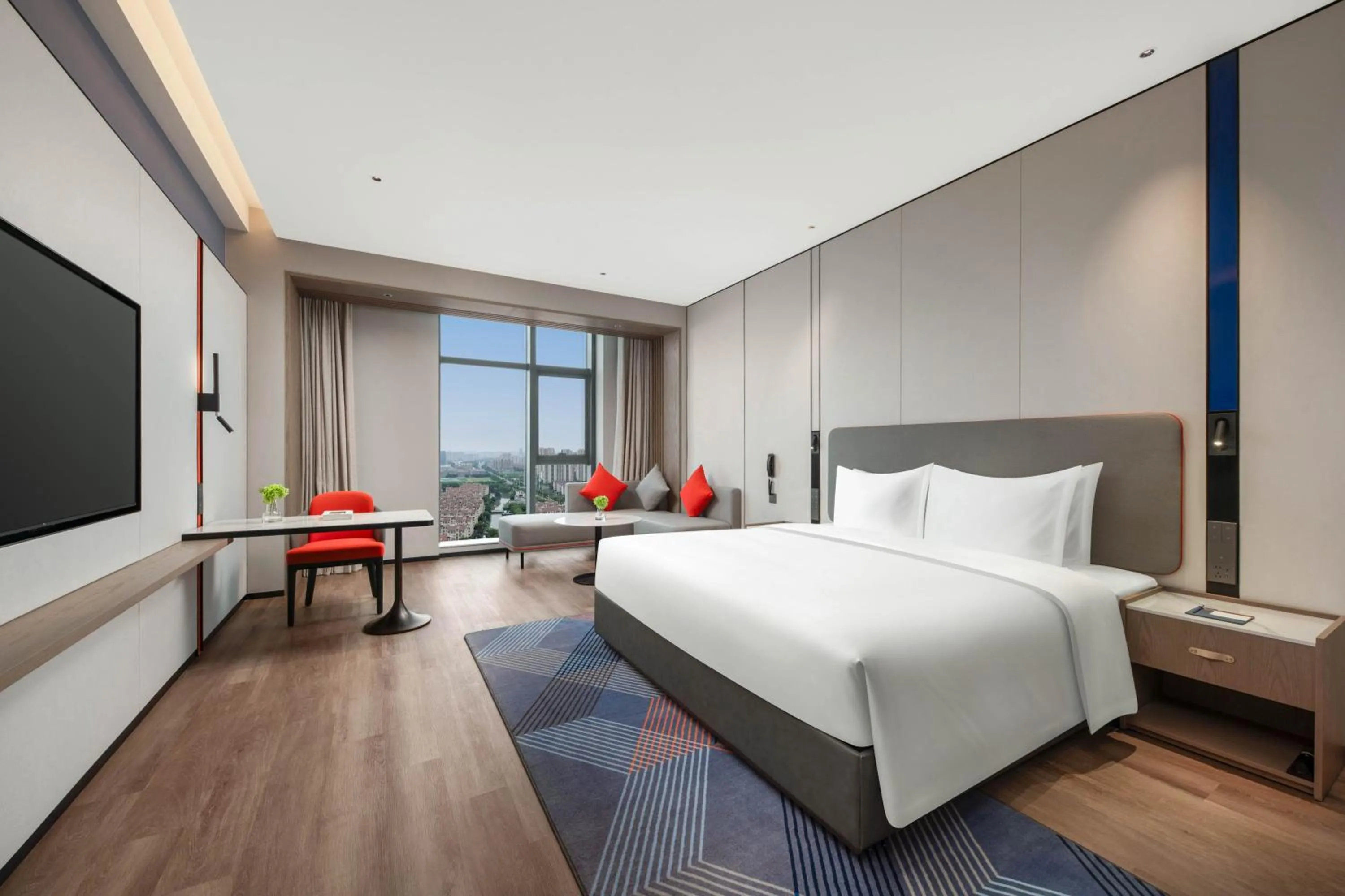 Decorative detail, Bed in Holiday Inn Express Wuxi Xishan by IHG