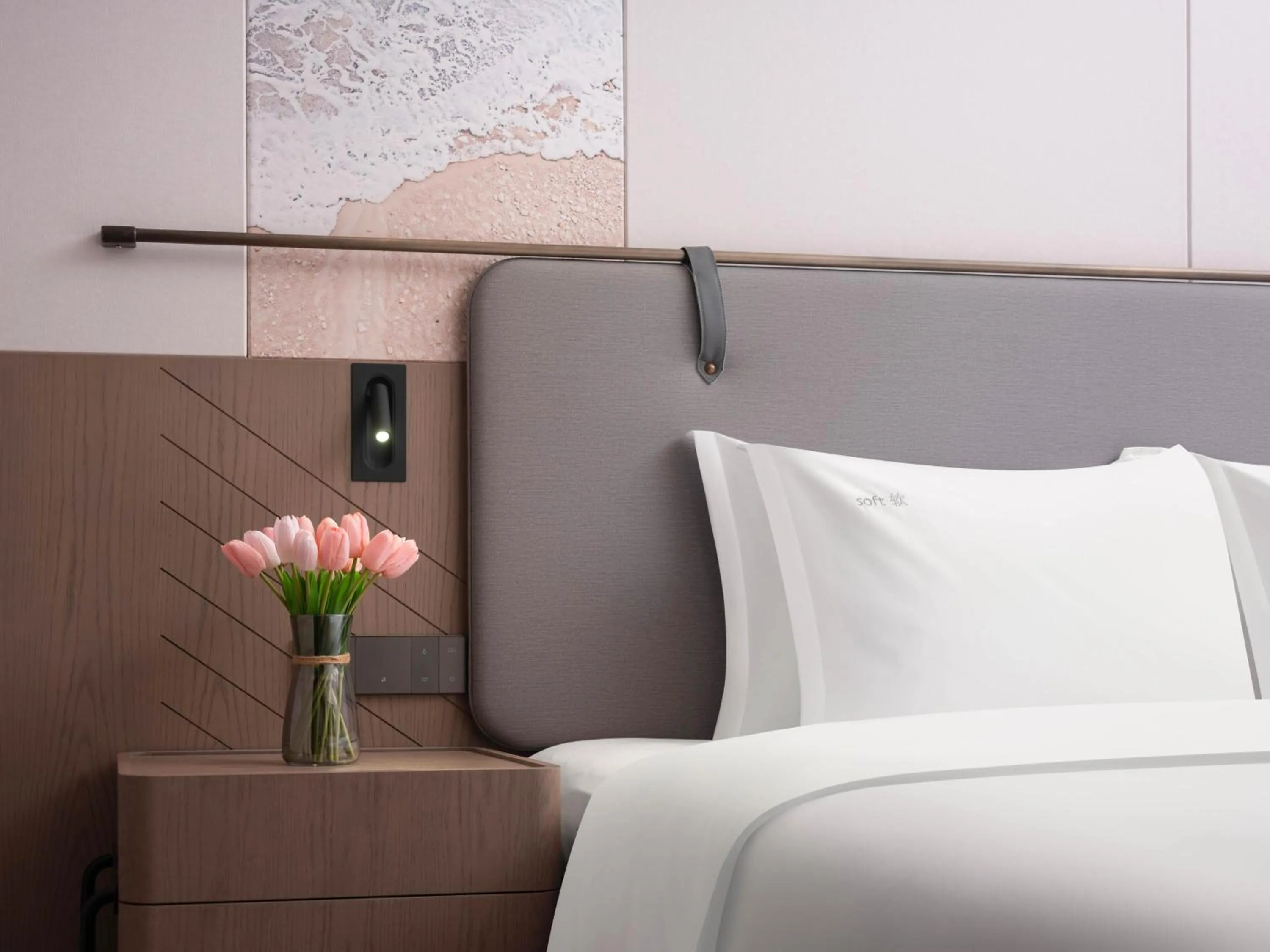 Decorative detail, Bed in Holiday Inn Express Wuxi Xishan by IHG