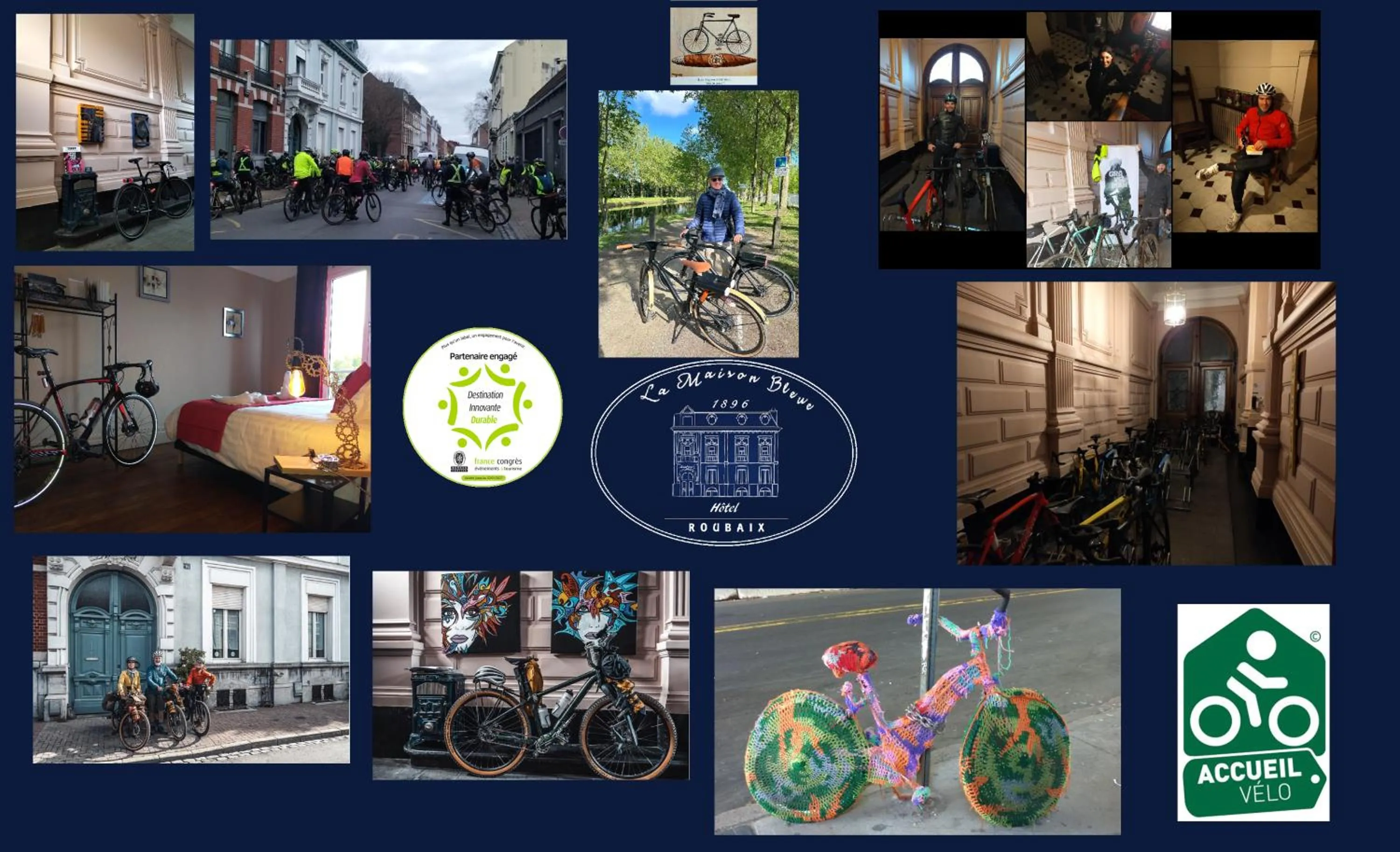 Cycling in La Maison Bleue de Roubaix