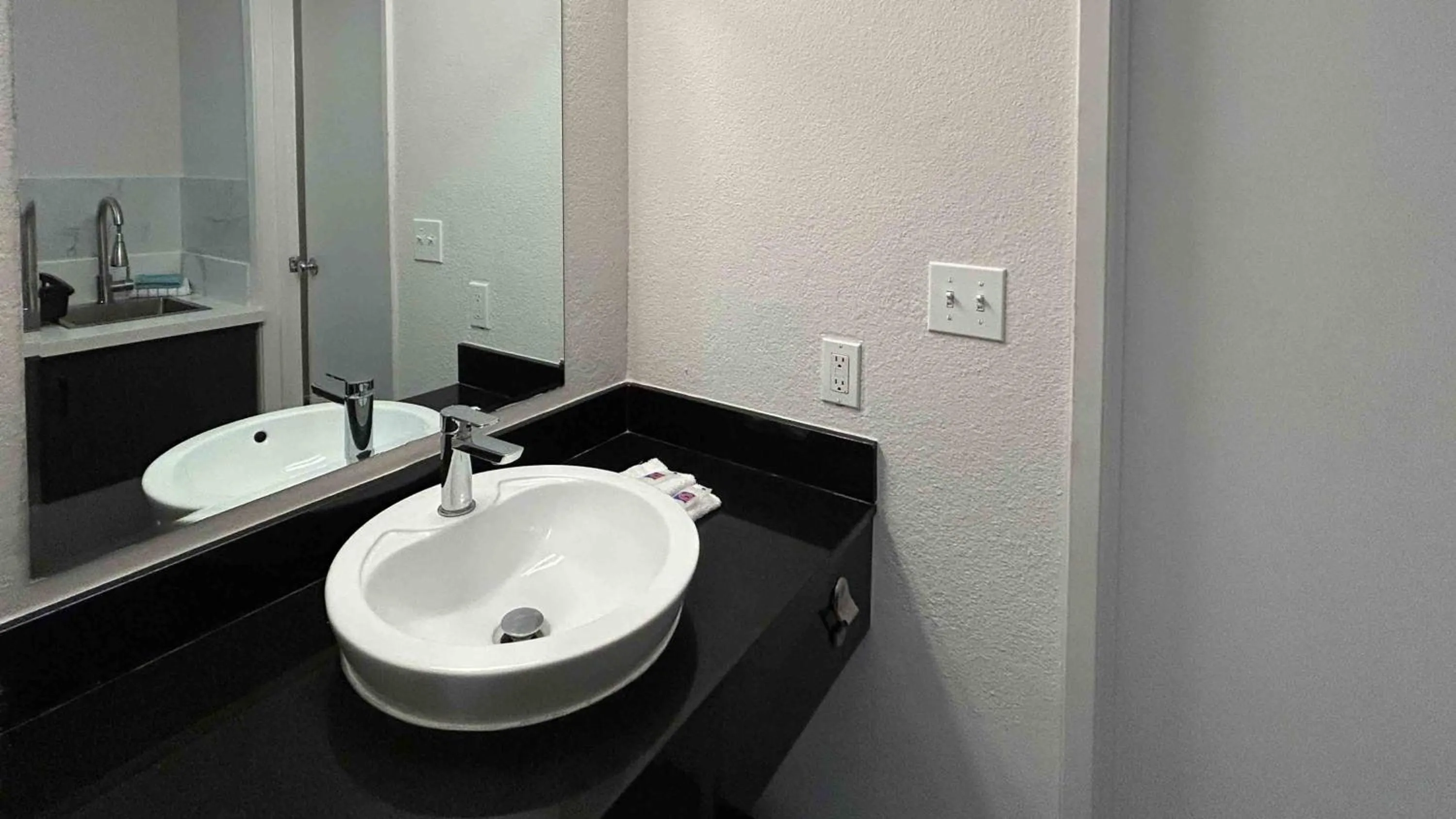 Bathroom in Studio 6 San Diego, CA Hotel Circle Mission Valley