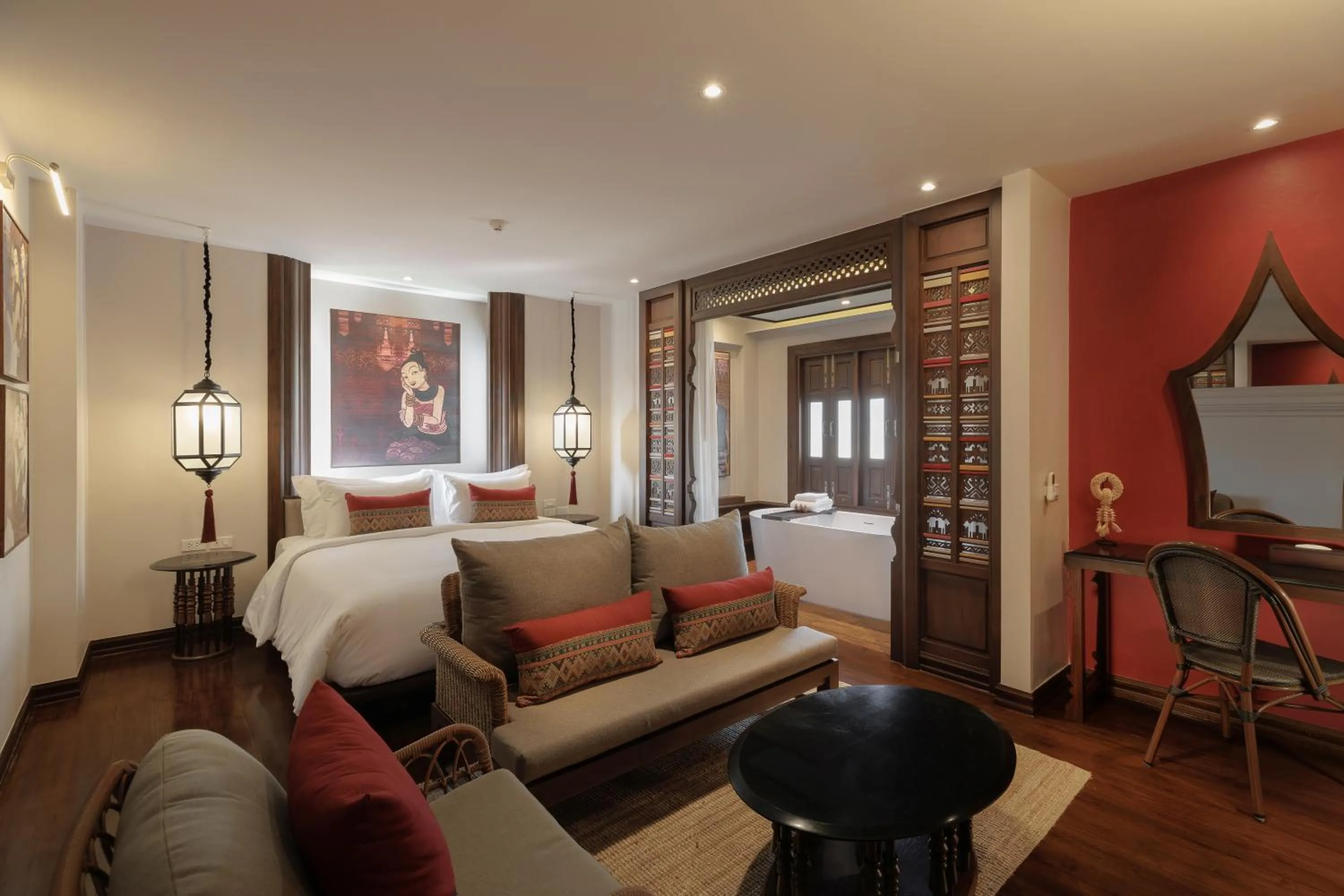 Bed in Akira Thaphae Hotel