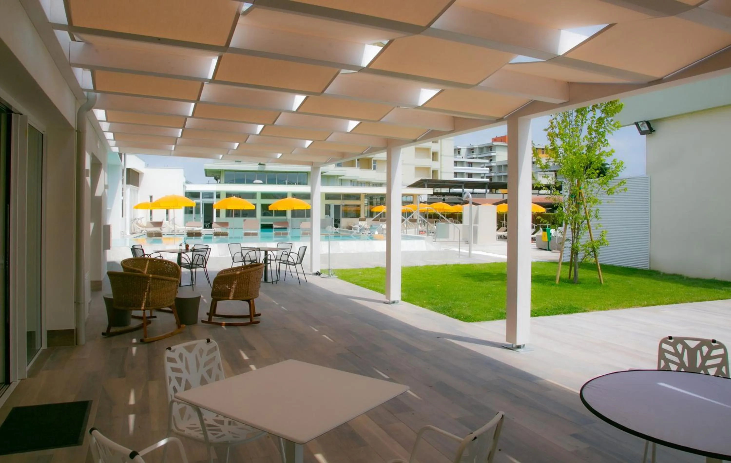 Patio in Hotel Terme Abano Verdi