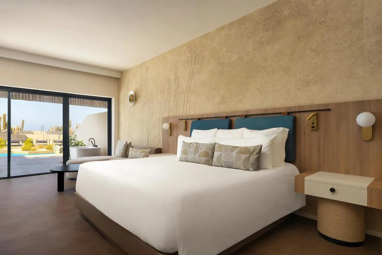 Bedroom, Bed in Secrets Baby Beach Aruba Adults Only