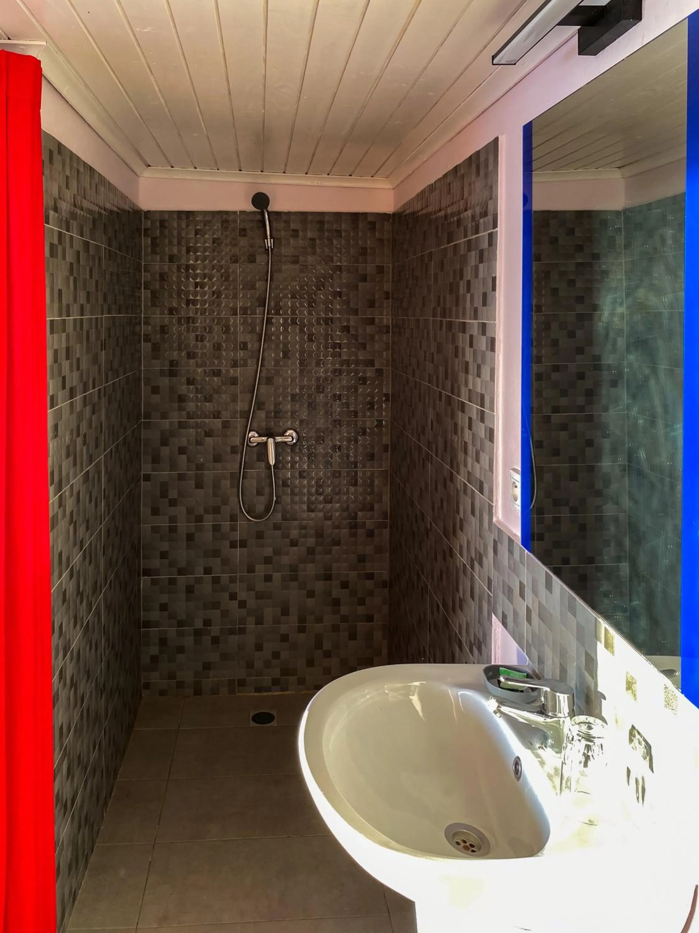 Shower in Hôtel Villa Les Orchidées