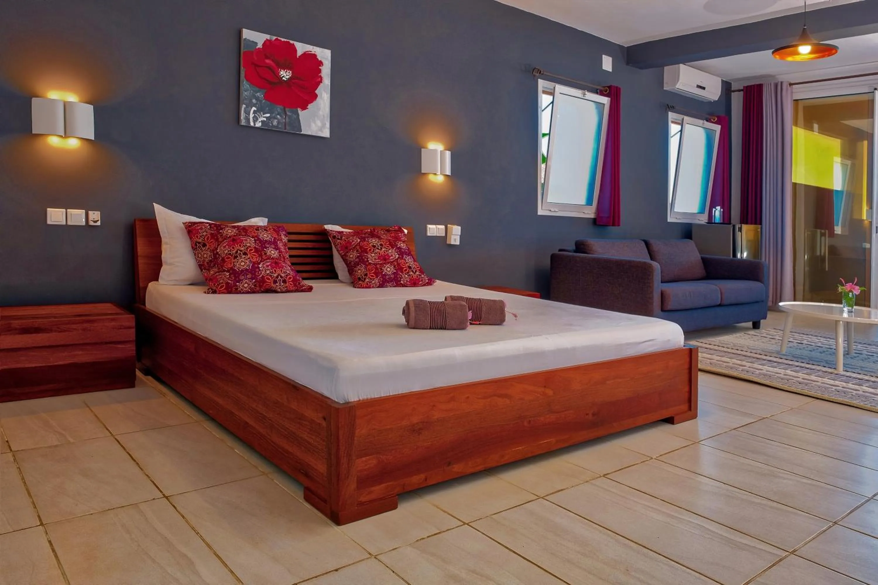 Bed in Hôtel Villa Les Orchidées