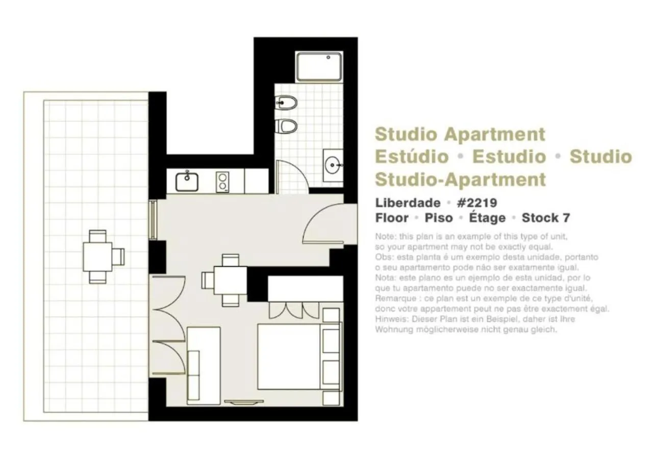 Floor plan in Lisbon Serviced Apartments - Liberdade