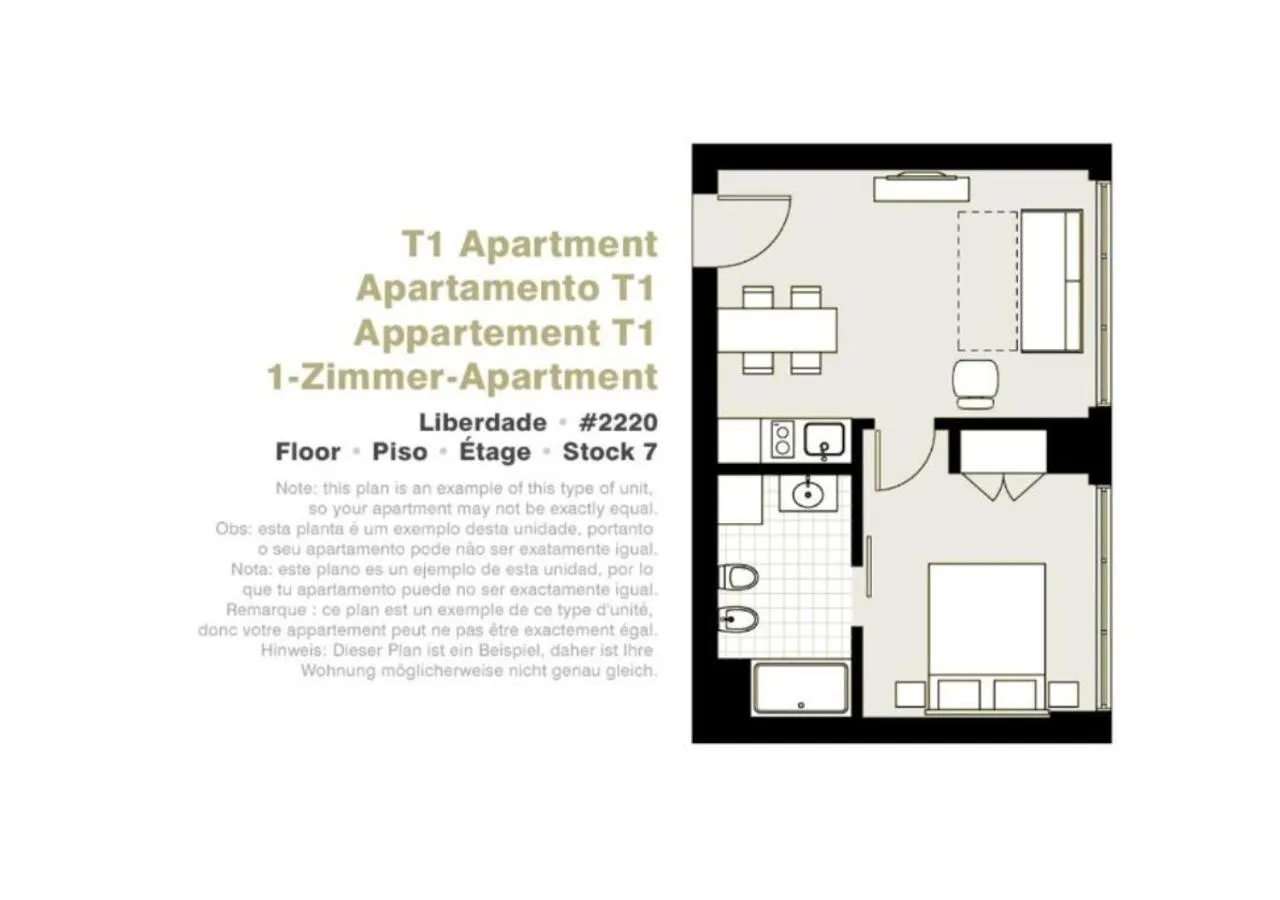 Floor plan in Lisbon Serviced Apartments - Liberdade