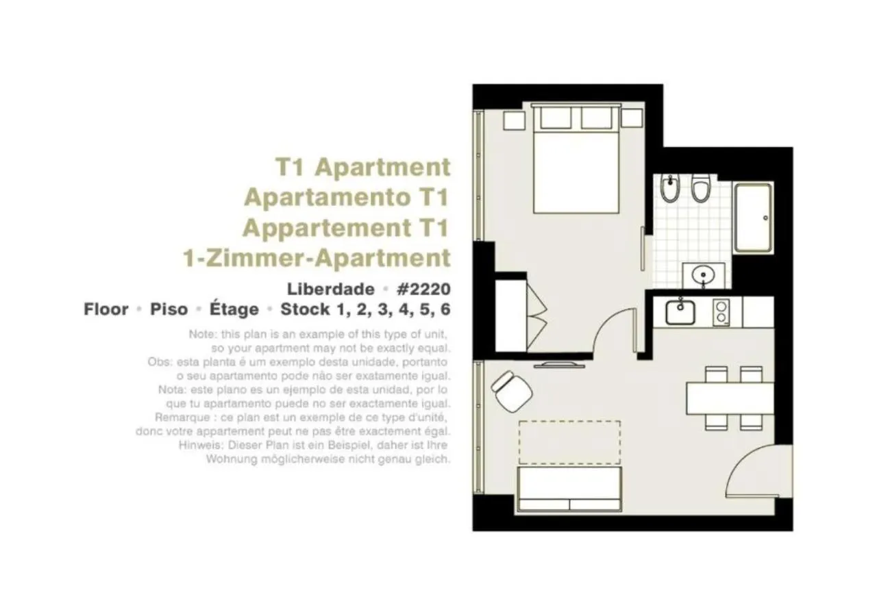 Floor plan in Lisbon Serviced Apartments - Liberdade
