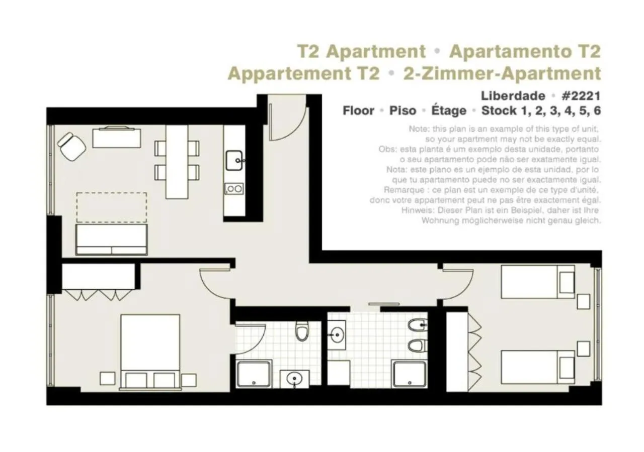 Floor plan in Lisbon Serviced Apartments - Liberdade