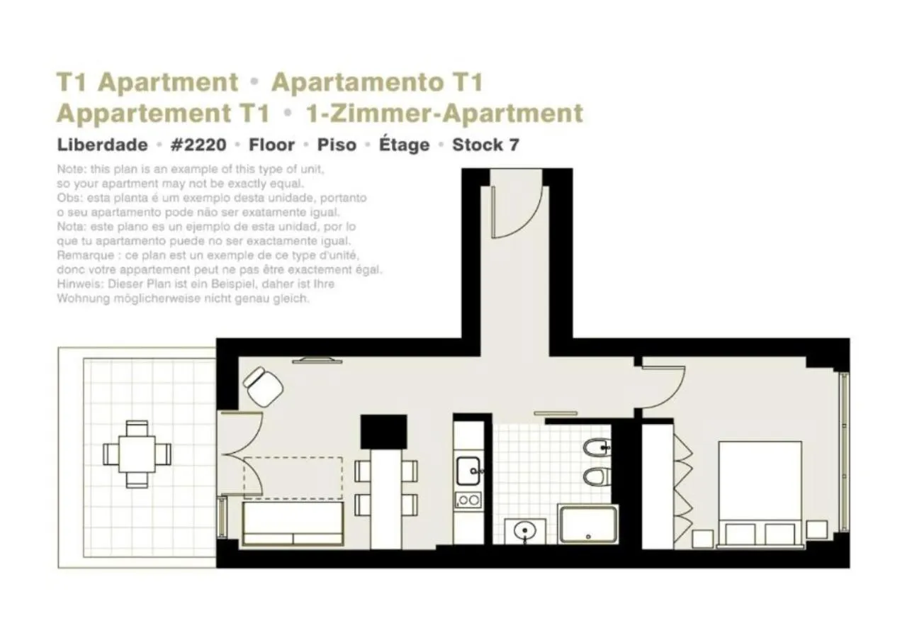 Floor plan in Lisbon Serviced Apartments - Liberdade