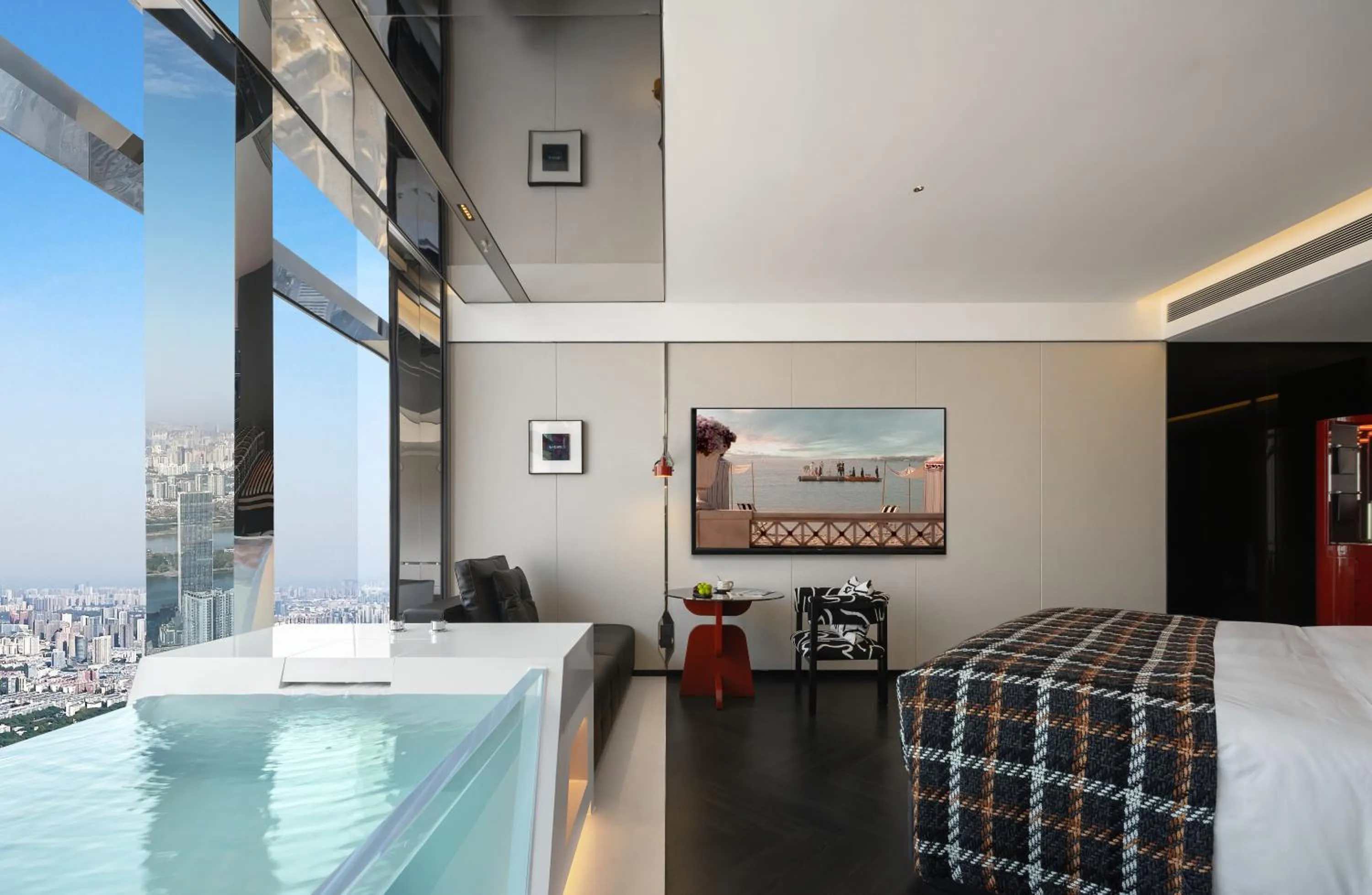 Bed in ISEYA Panoramic Hotel Changsha Wuyi Square Flagship