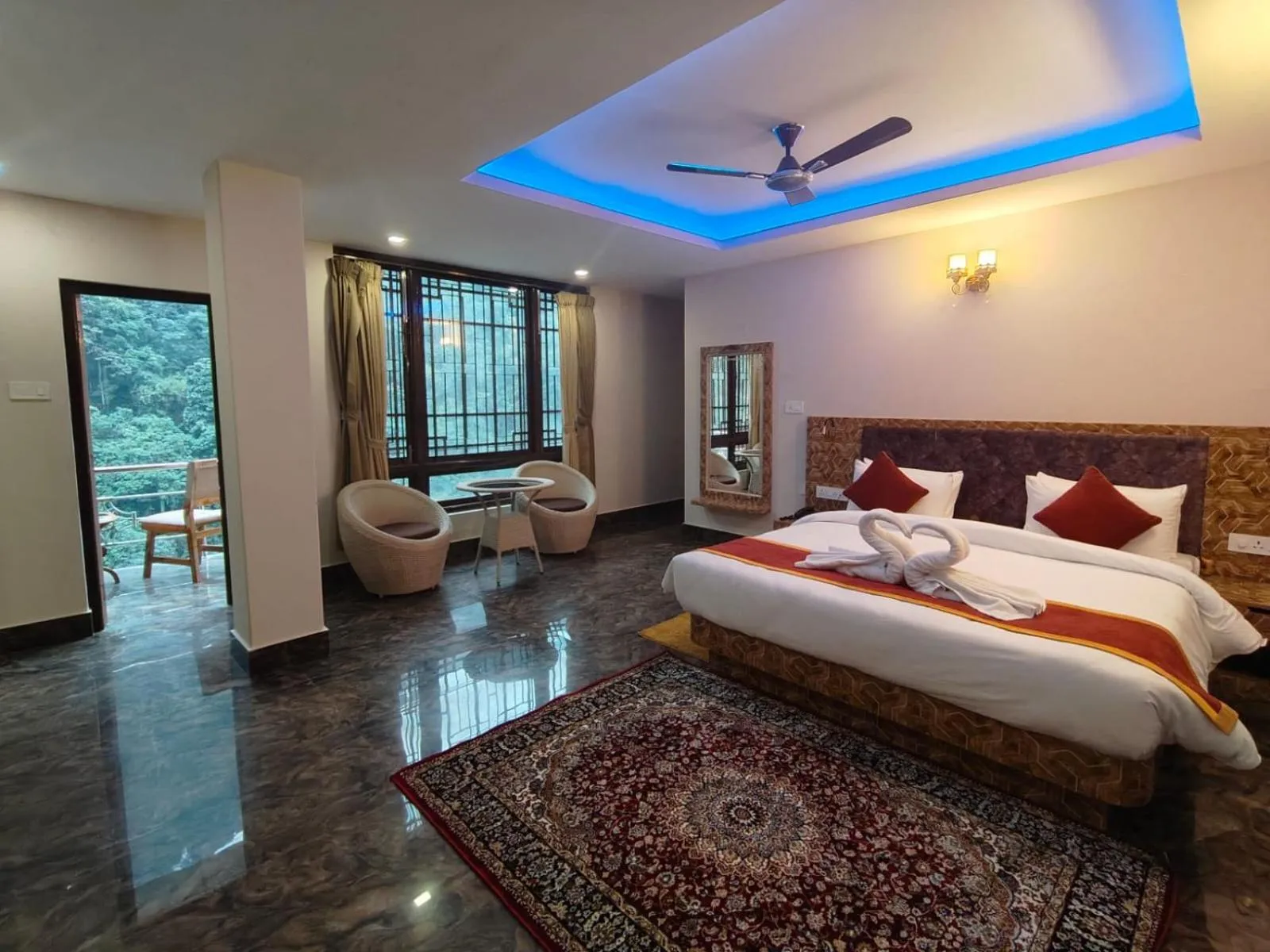 Bed in Nature's Nest Resort