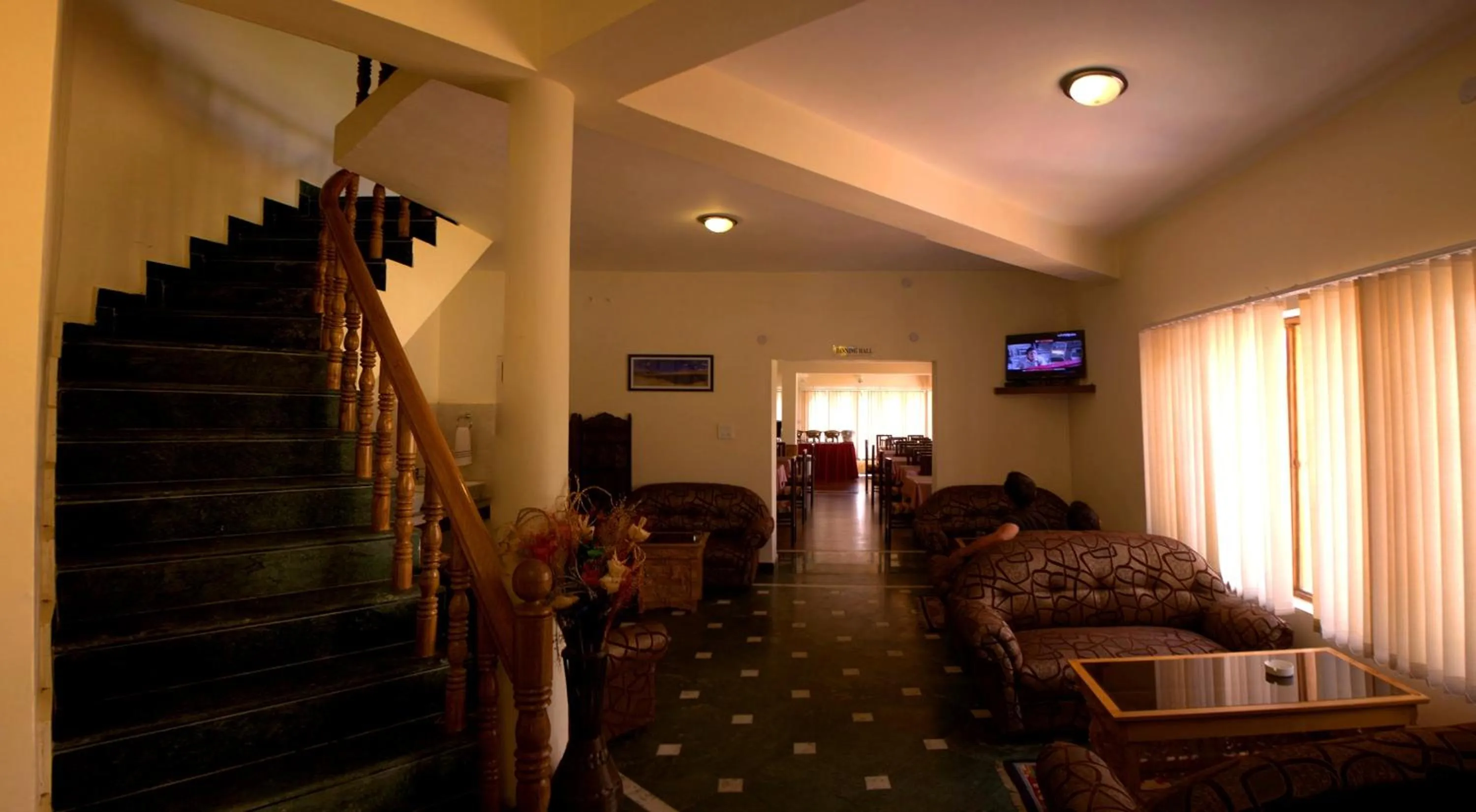 Communal lounge/ TV room in Ladakh Himalayan Retreat