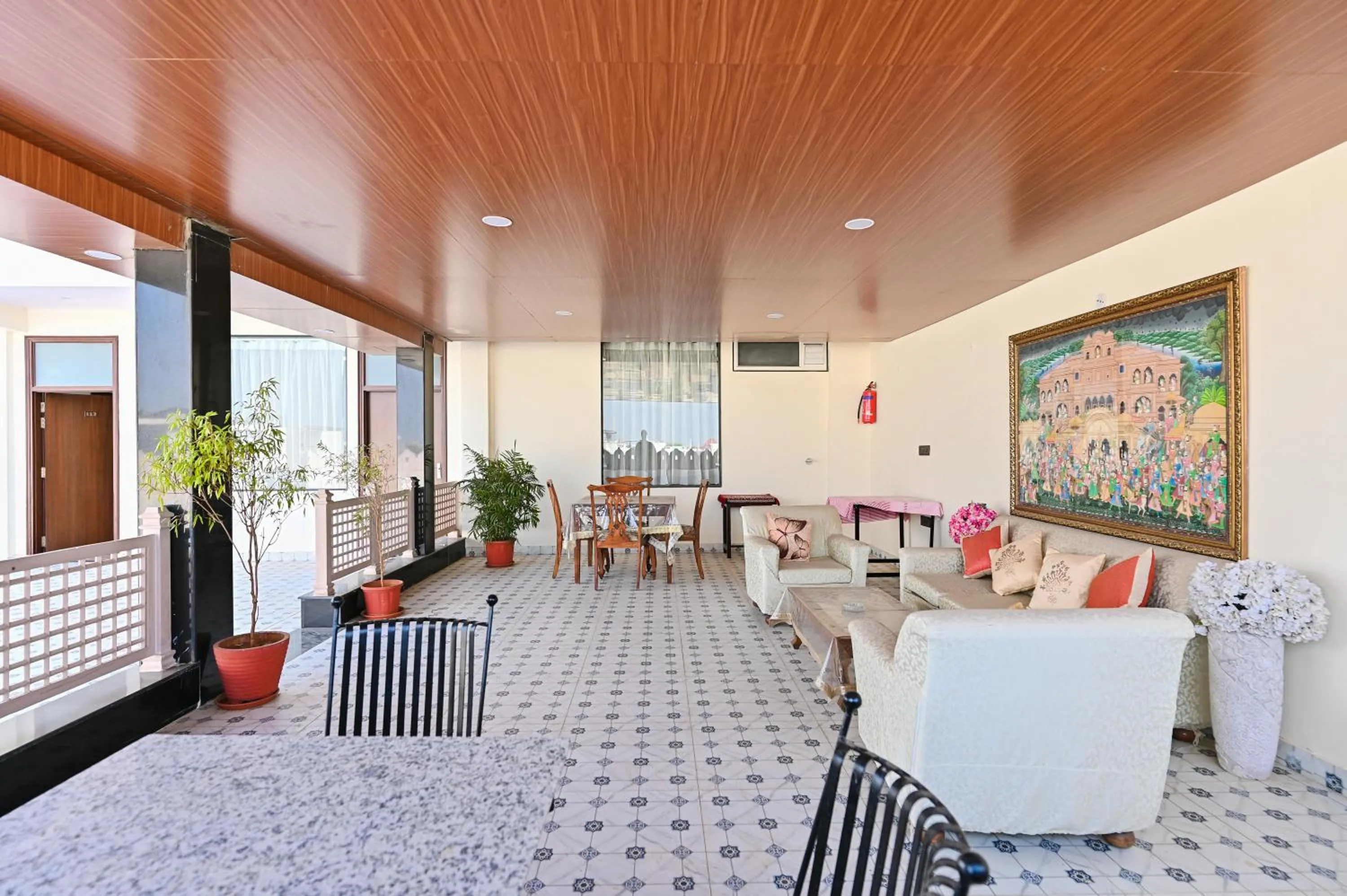 Seating area in Harnawa Haveli - A Boutique Heritage Stay