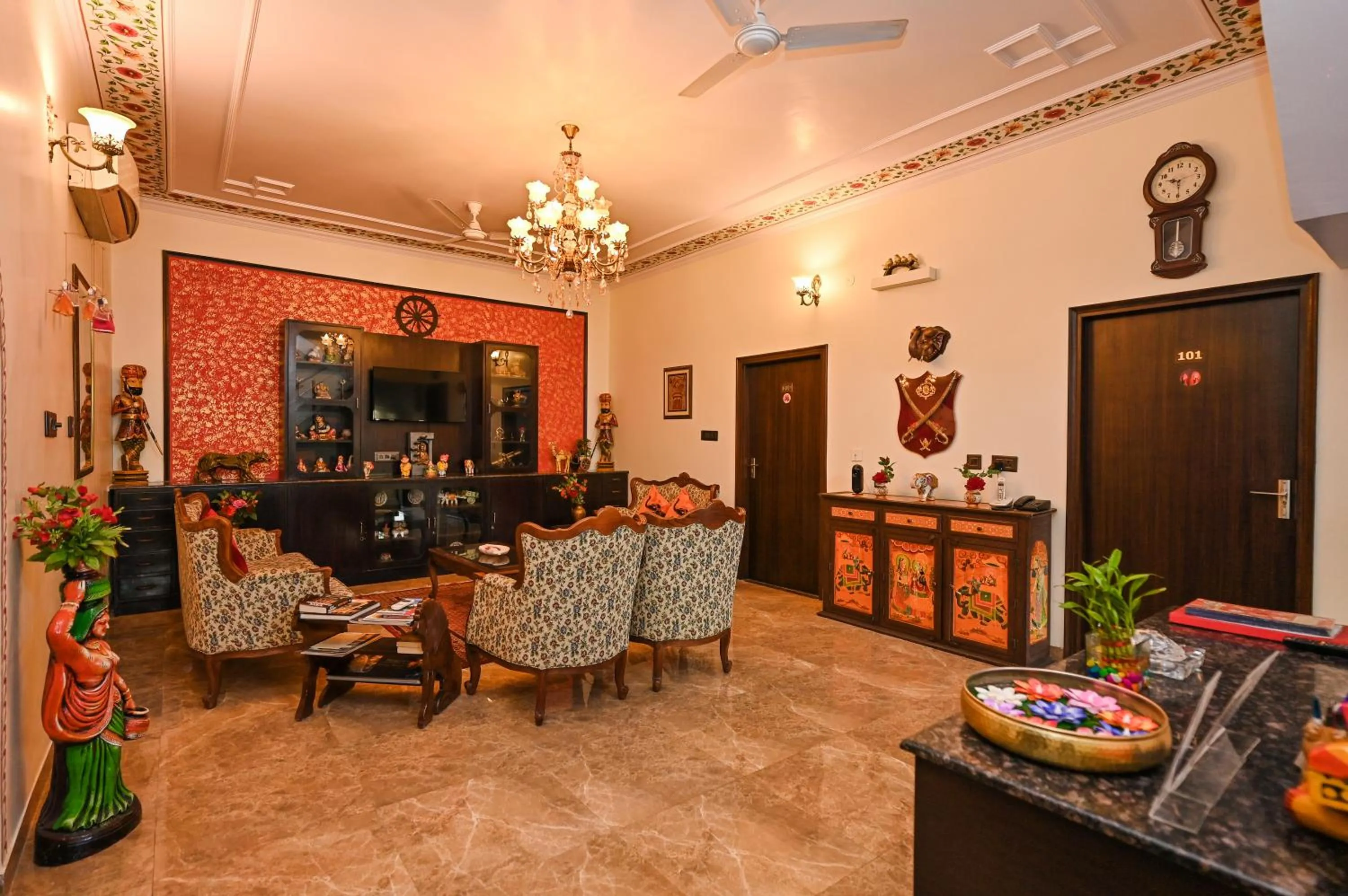 Living room in Harnawa Haveli - A Boutique Heritage Stay
