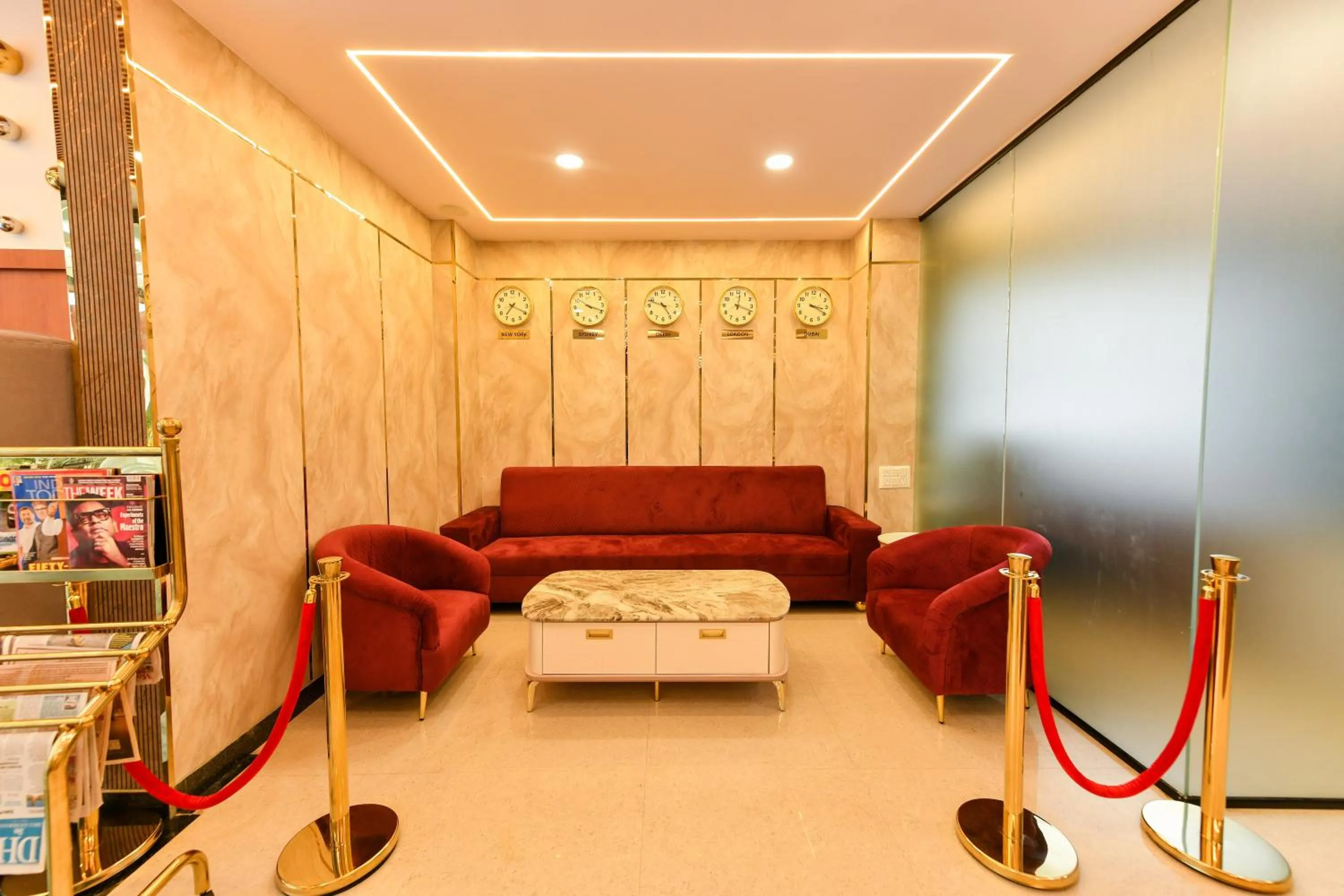 Seating area in Hotel Shine International