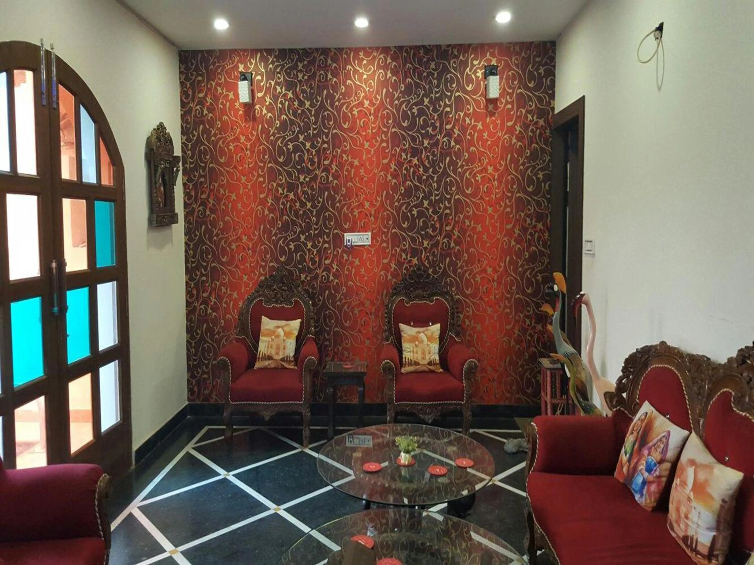 Living room in Taj Haveli Hotel Agra - Walkable Distance From Taj Mahal