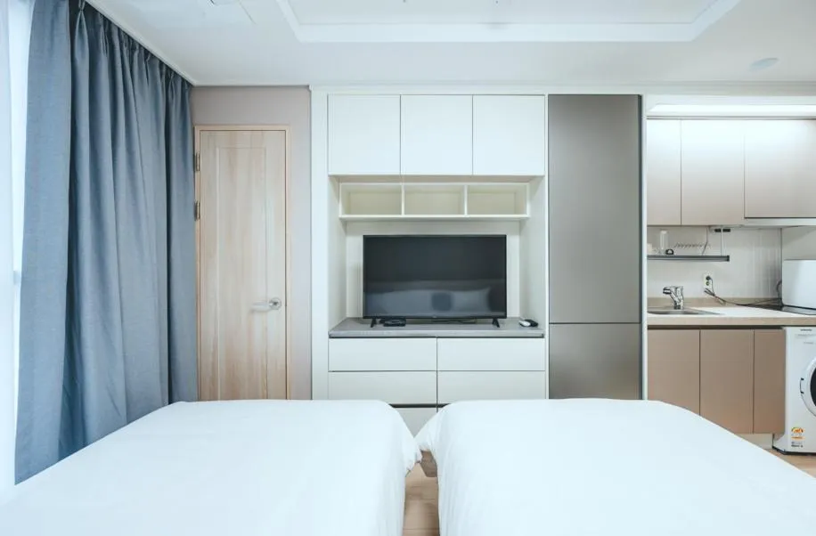 Bed in H Avenue Sasang Station Residence Hotel