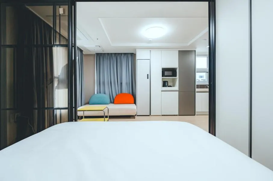 Bed in H Avenue Sasang Station Residence Hotel