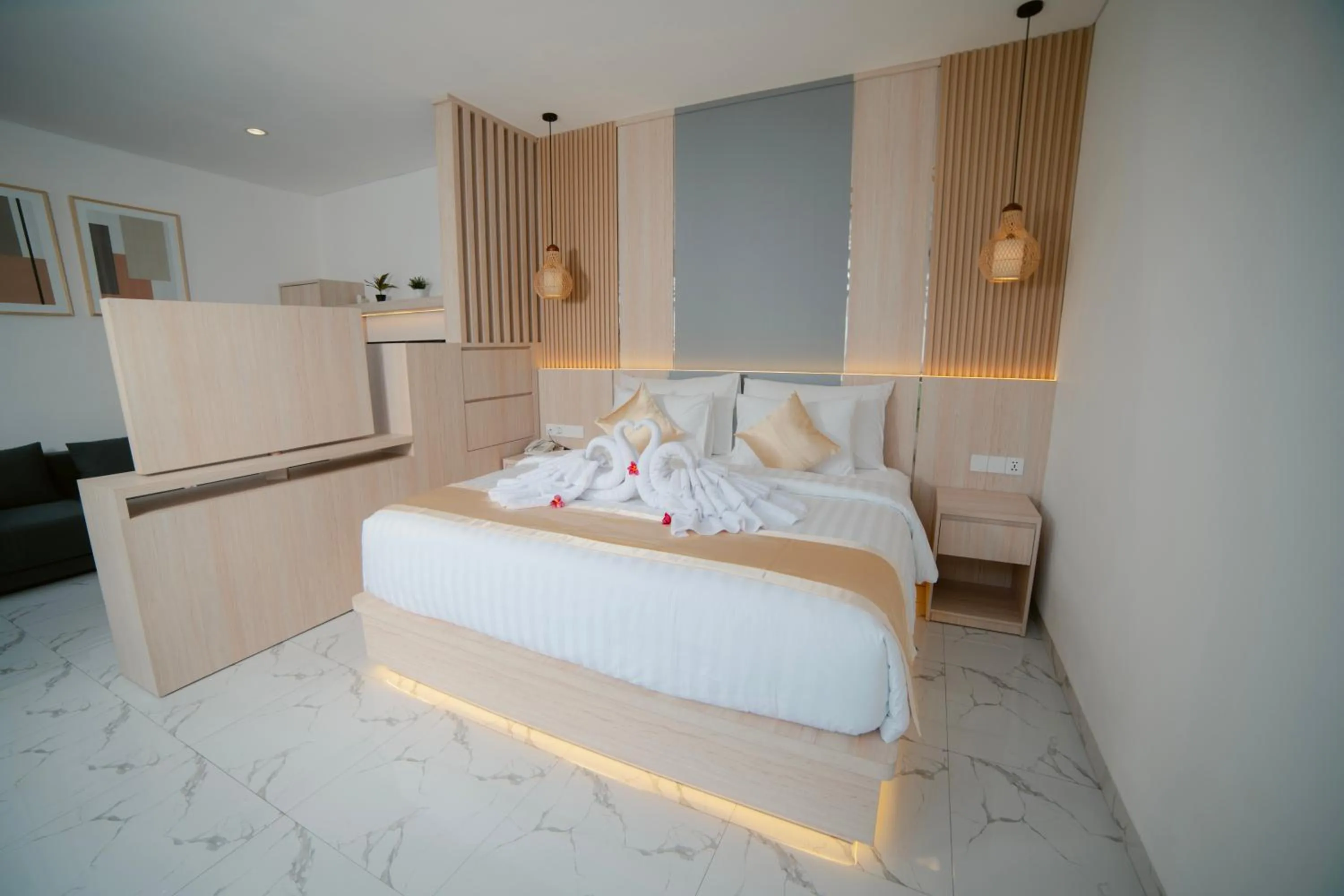 Bed in Dikubu Bali Villa and Suites