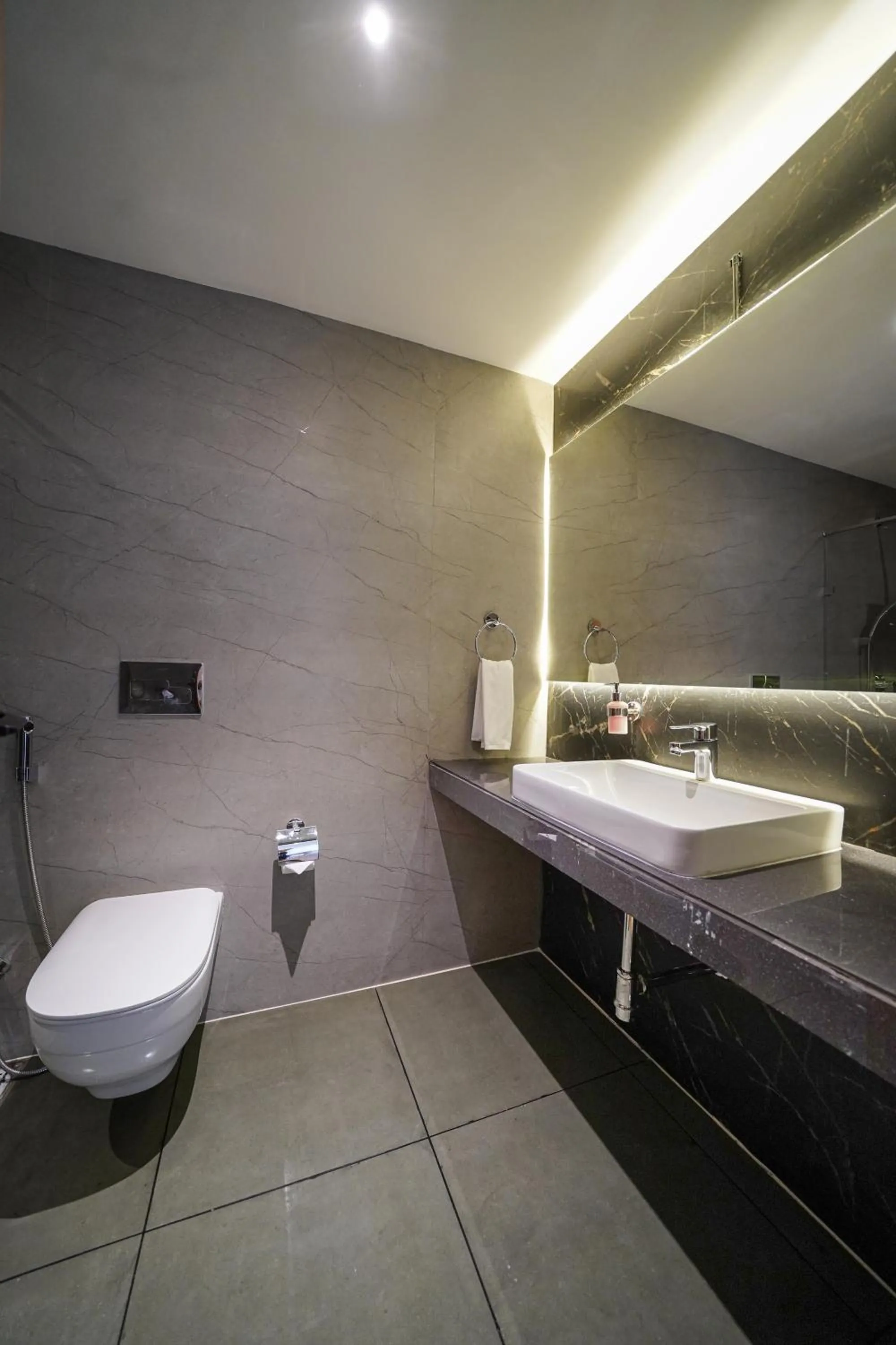 Toilet in Olive Hotel Benz Circle, Vijayawada by Embassy Group