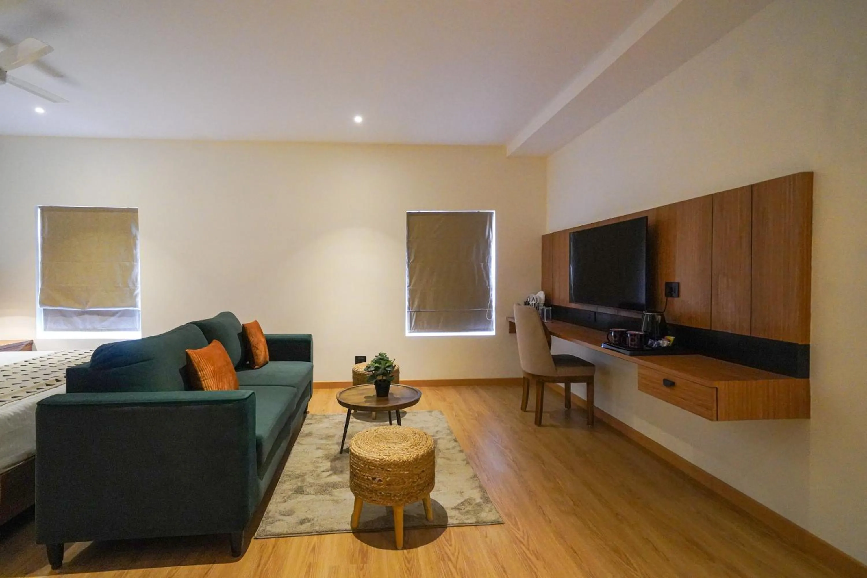 Seating area in Olive Hotel Benz Circle, Vijayawada by Embassy Group