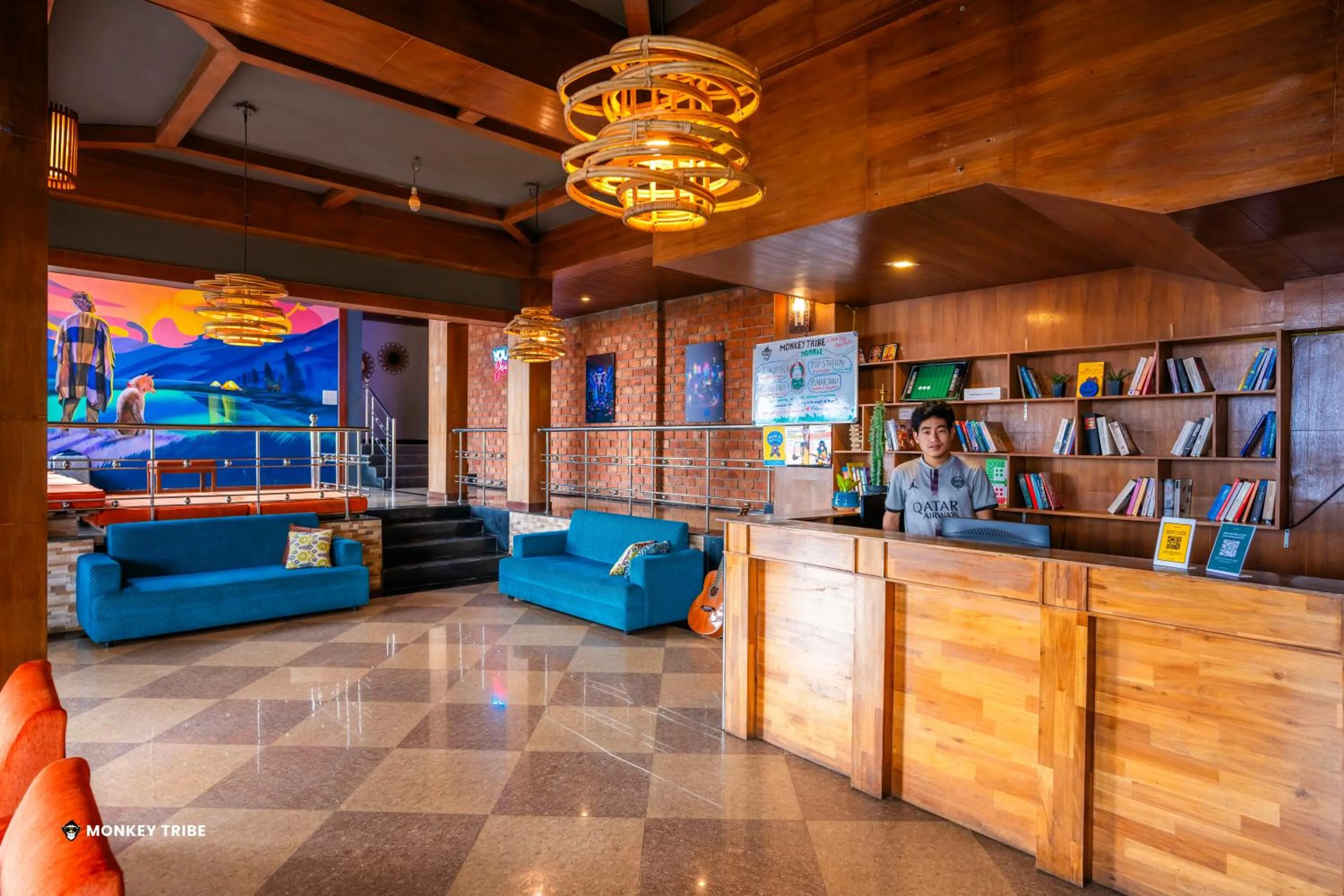 Lobby or reception in Monkey Tribe Munnar