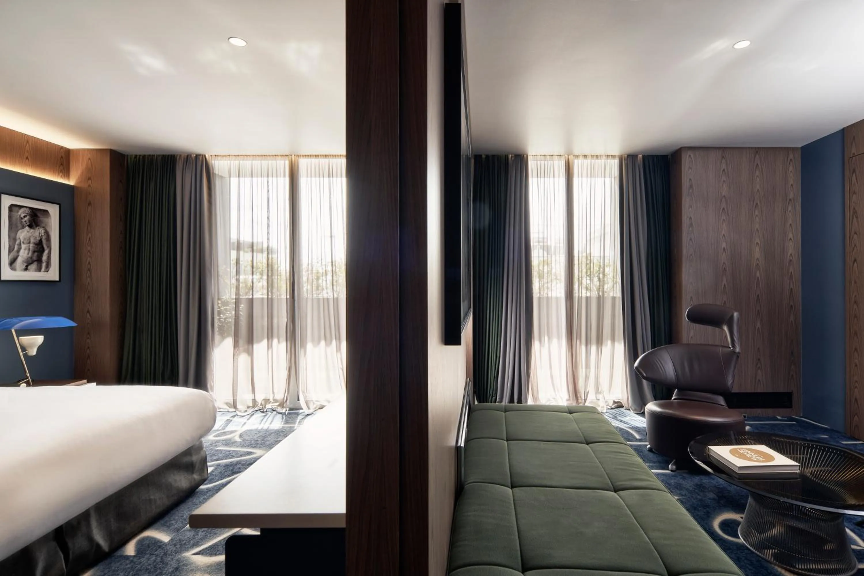 Living room, Bed in AthensWas Design Hotel