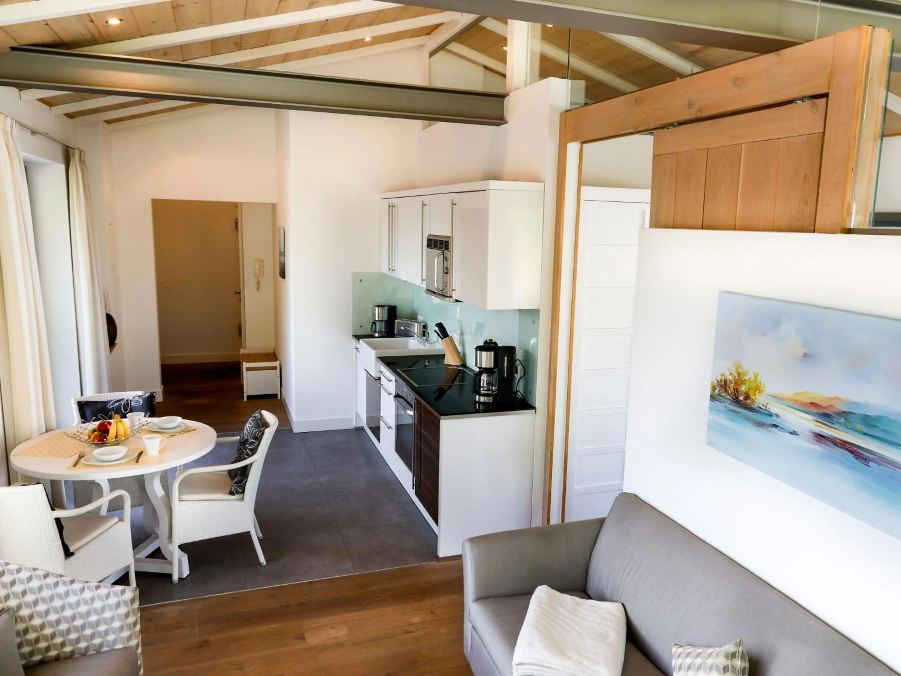 Kitchen or kitchenette in Villa Paula in Sellin - Penthouse mit Kamin und Dachterrasse