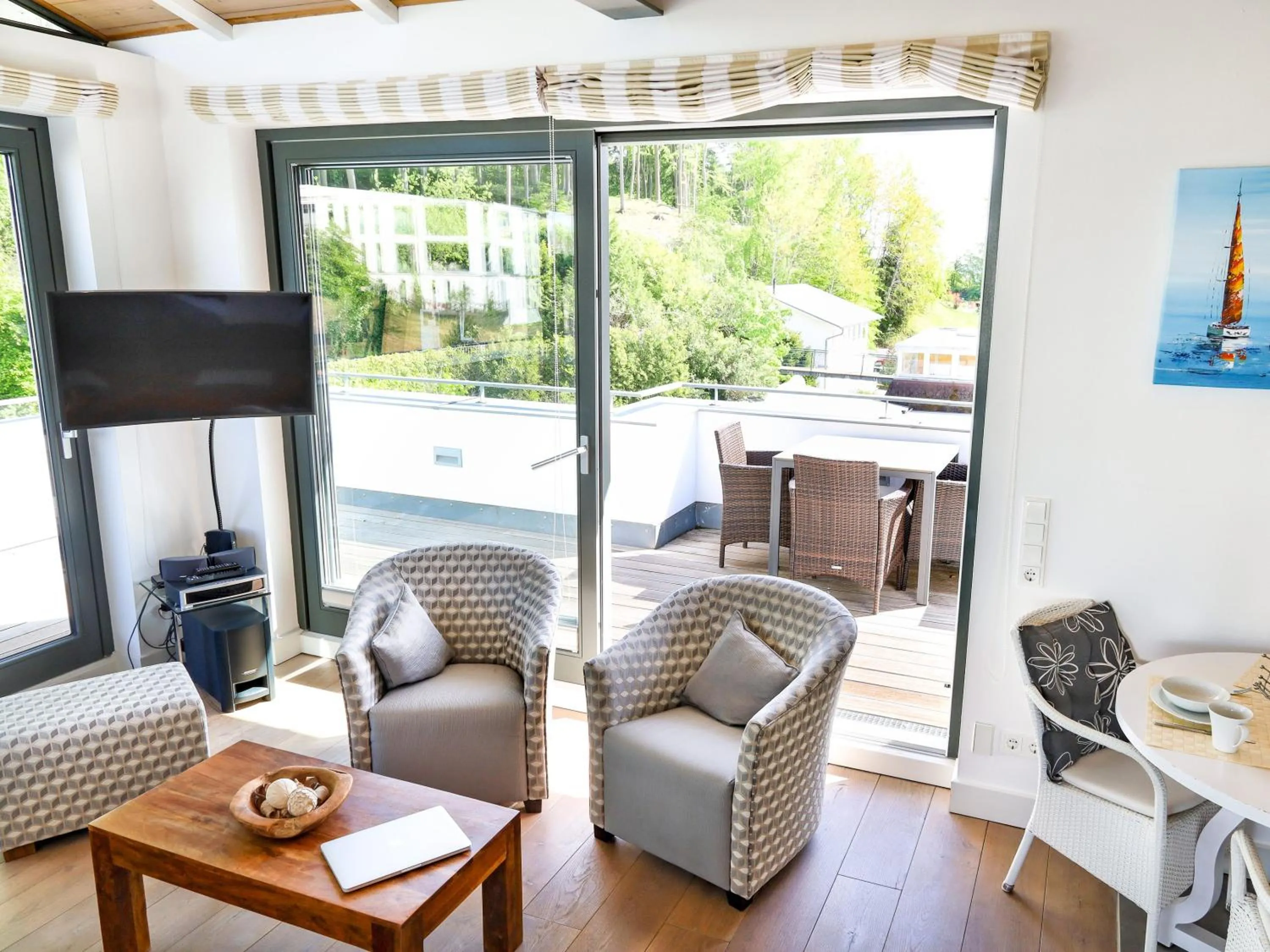 Balcony/Terrace in Villa Paula in Sellin - Penthouse mit Kamin und Dachterrasse