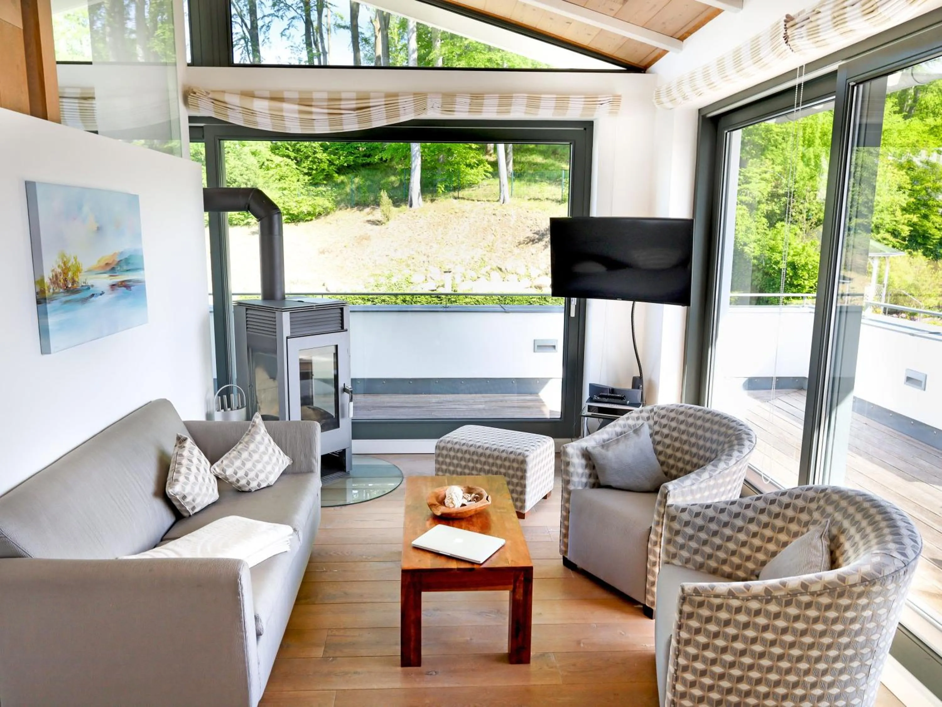 TV and multimedia in Villa Paula in Sellin - Penthouse mit Kamin und Dachterrasse