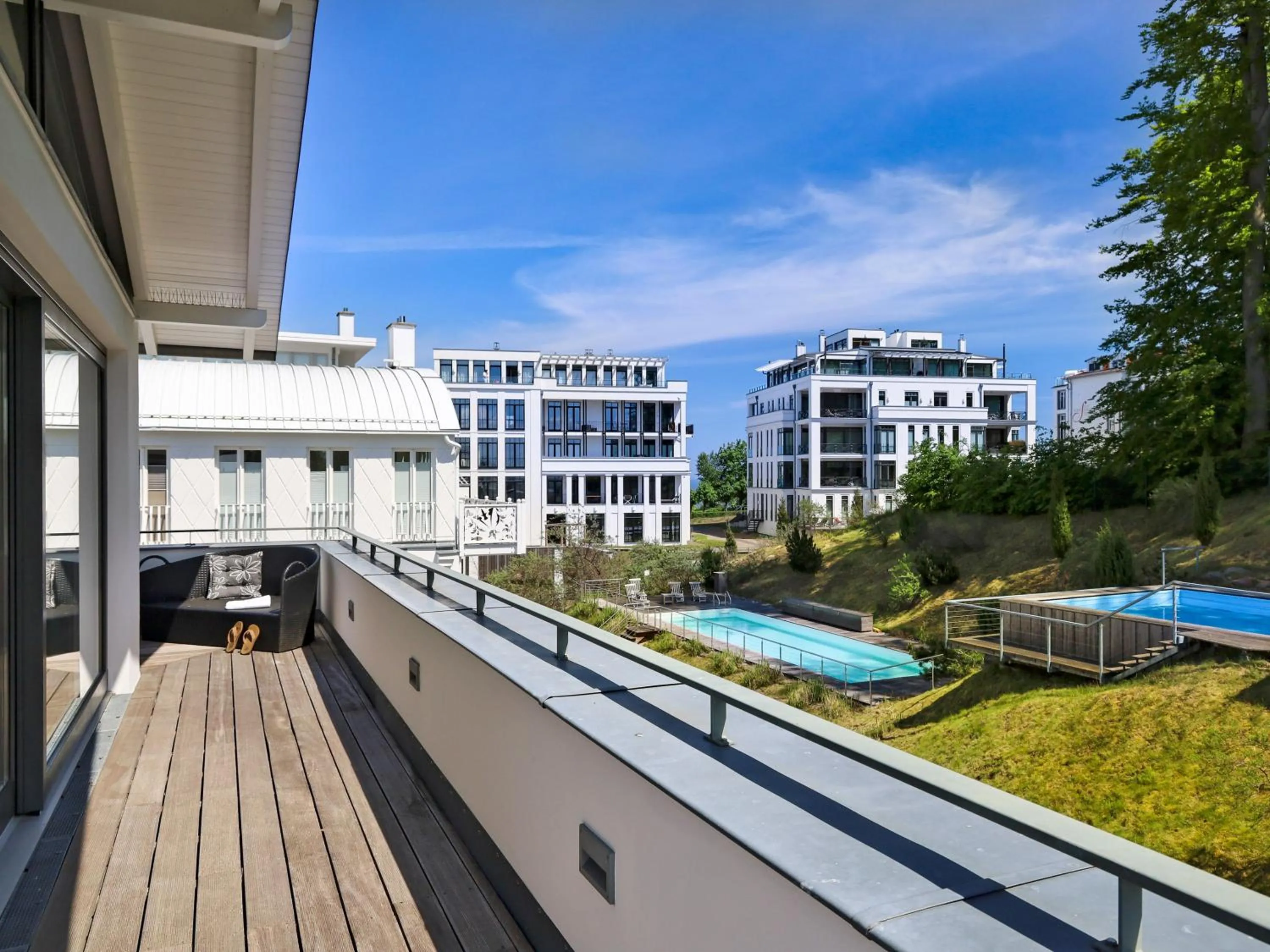 Balcony/Terrace in Villa Paula in Sellin - Penthouse mit Kamin und Dachterrasse