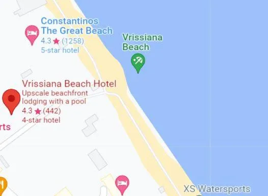 Location in Vrissiana Boutique Beach Hotel