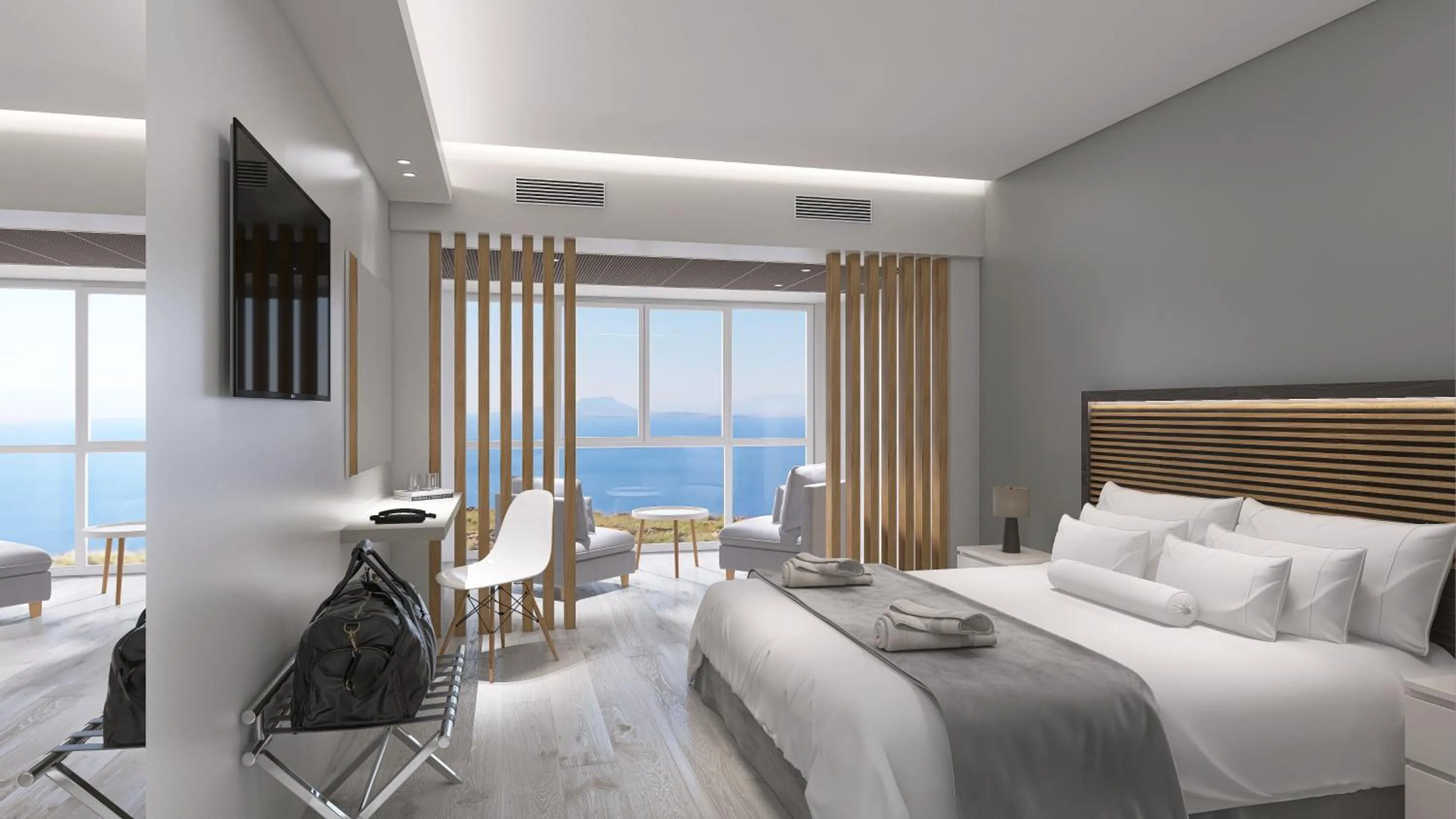 Photo of the whole room, Bed in Antigoni Hotel