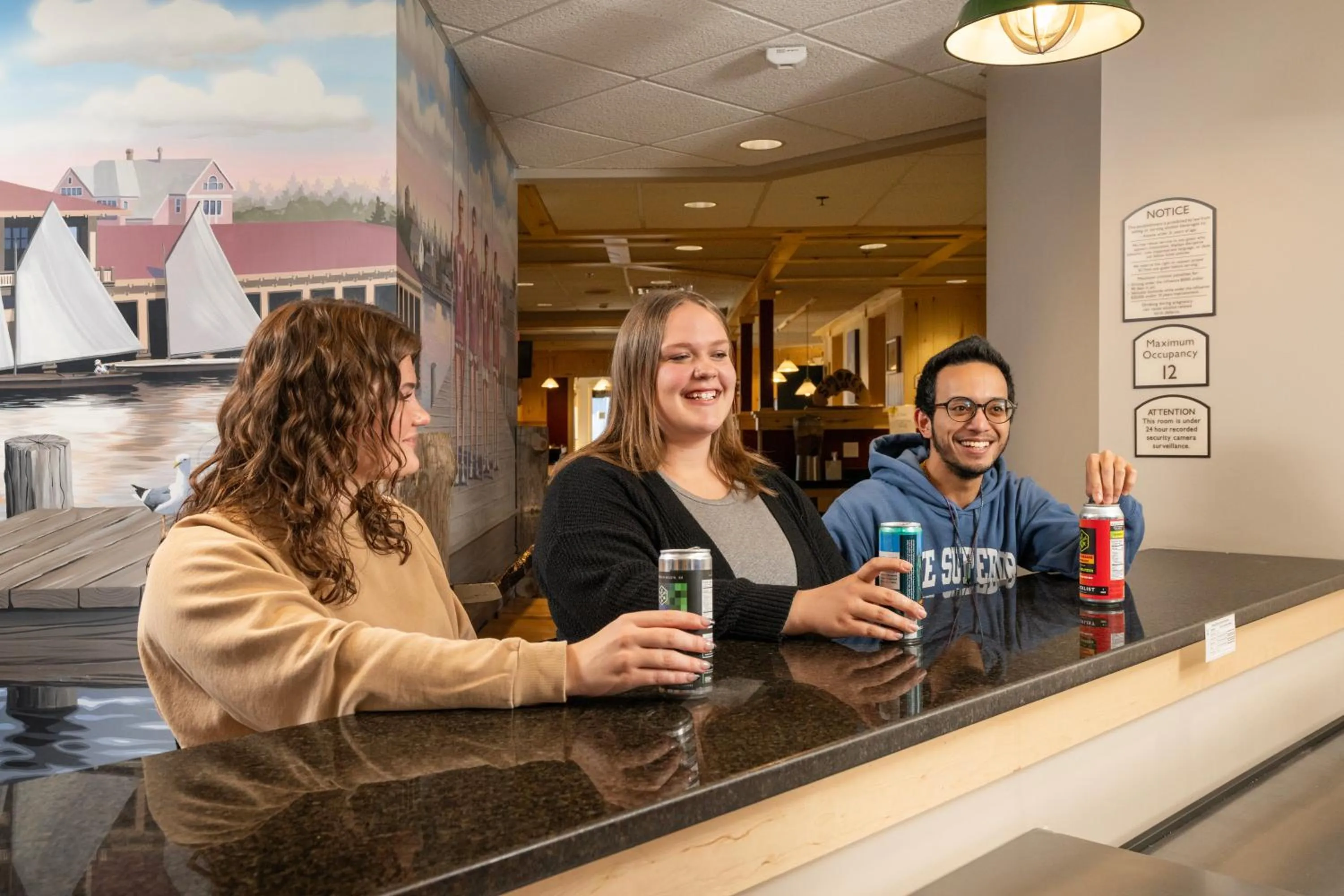 People in Park Point Marina Inn