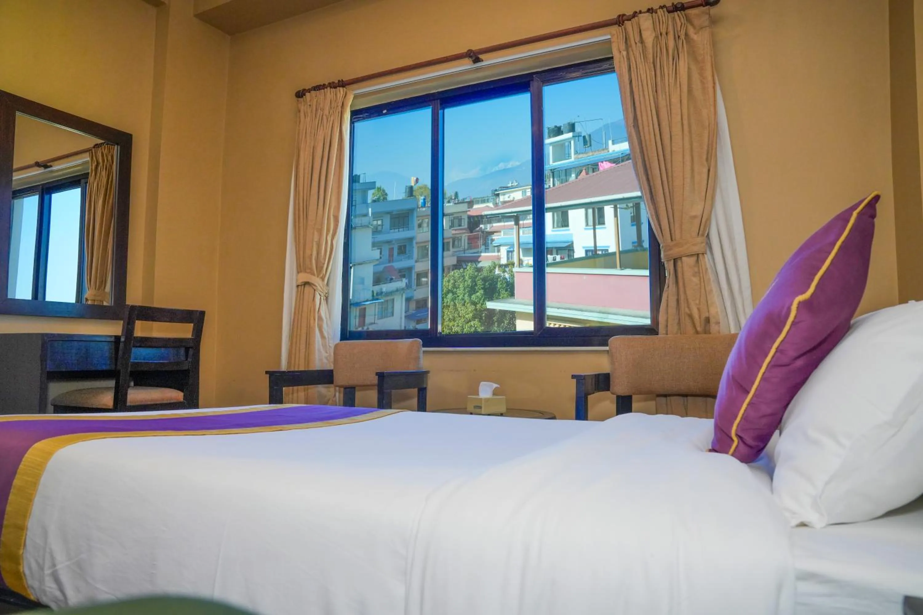 View (from property/room), Bed in Hotel Harmika - Boudha, Kathmandu