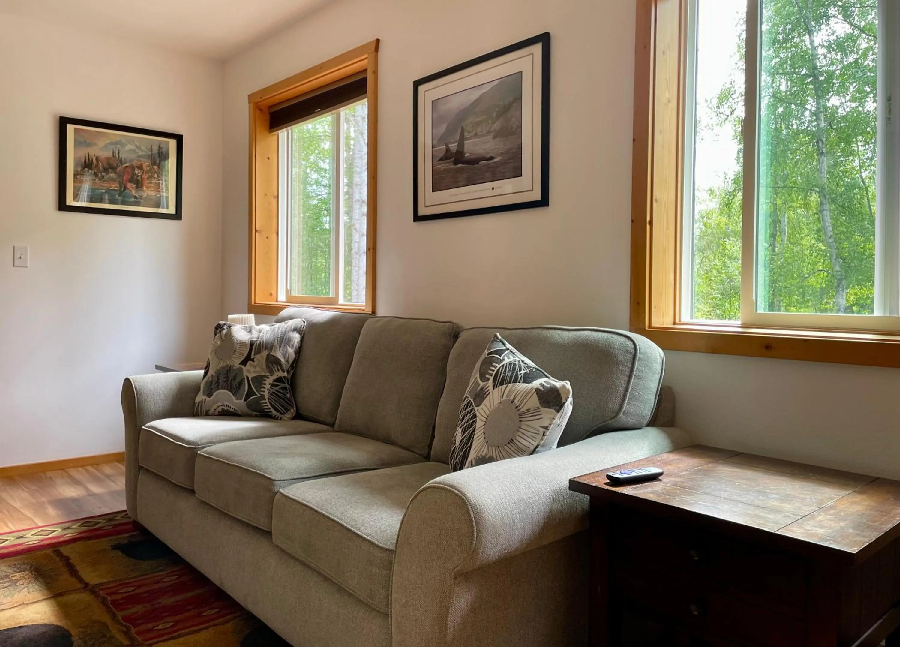 Living room in Talkeetna Wilderness Lodge & Cabin Rentals