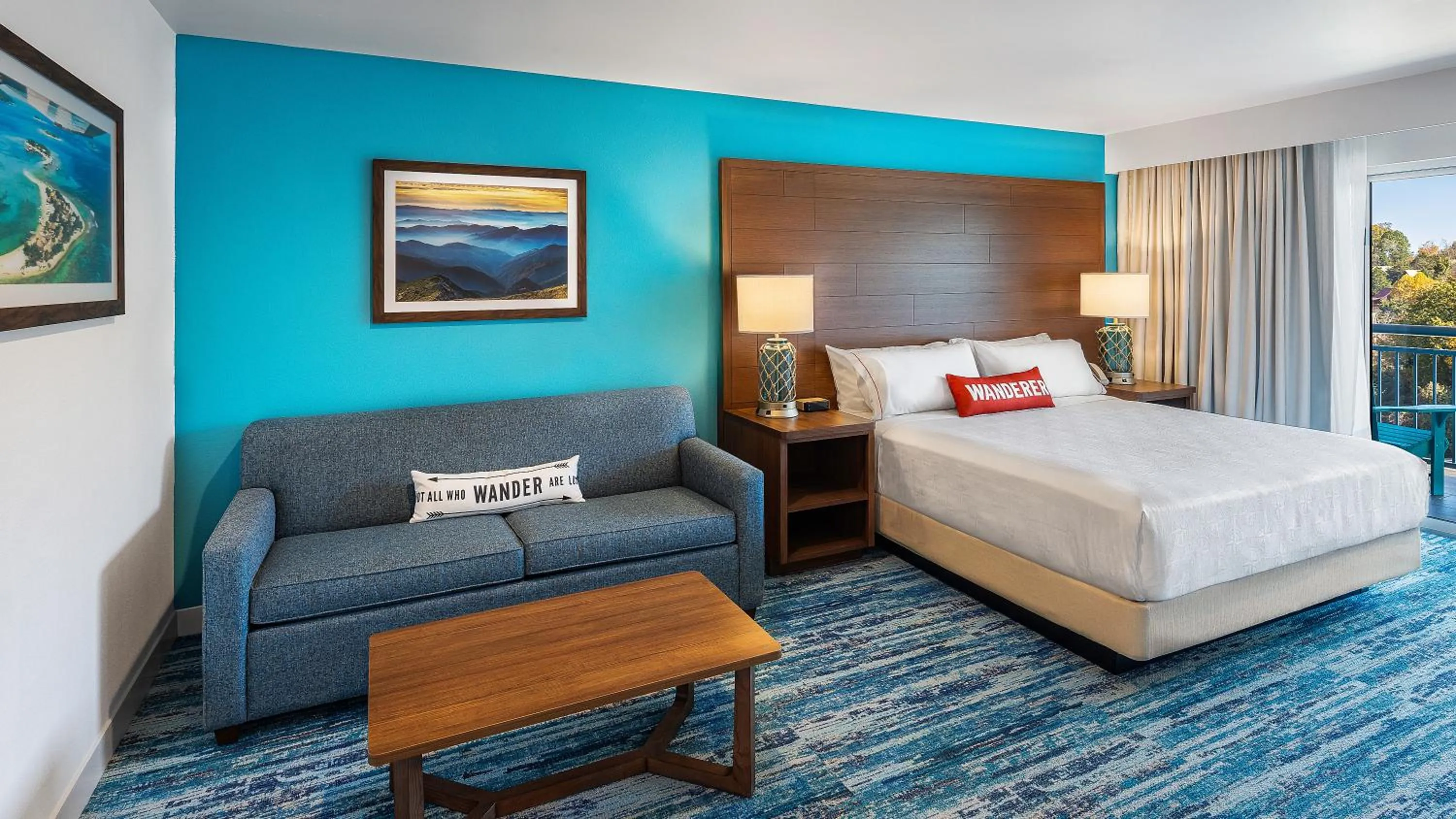 Bedroom, Bed in Compass by Margaritaville Hotel Pigeon Forge