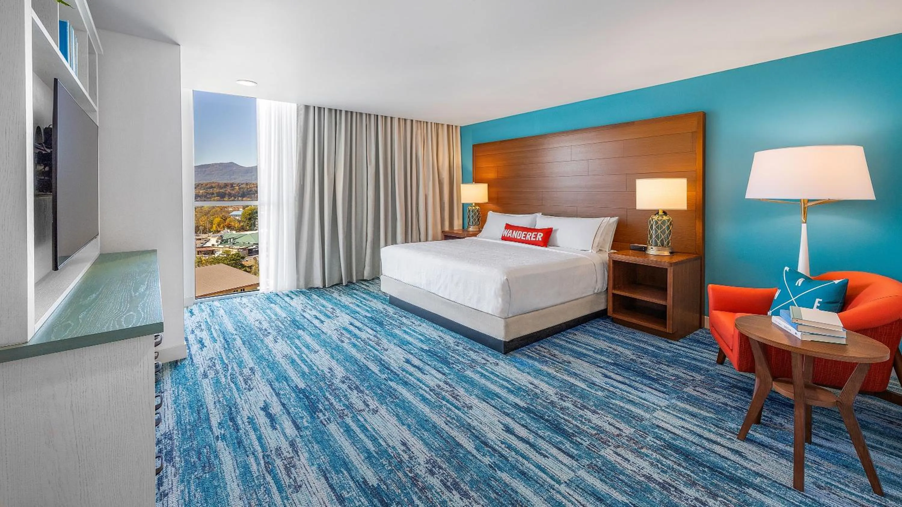 Bedroom, Bed in Compass by Margaritaville Hotel Pigeon Forge