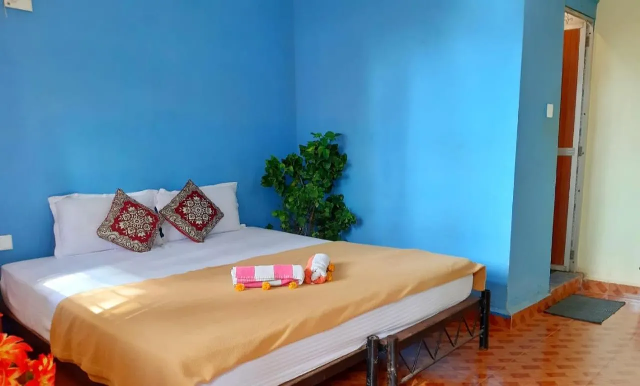 Bed in Agonda Holiday Home